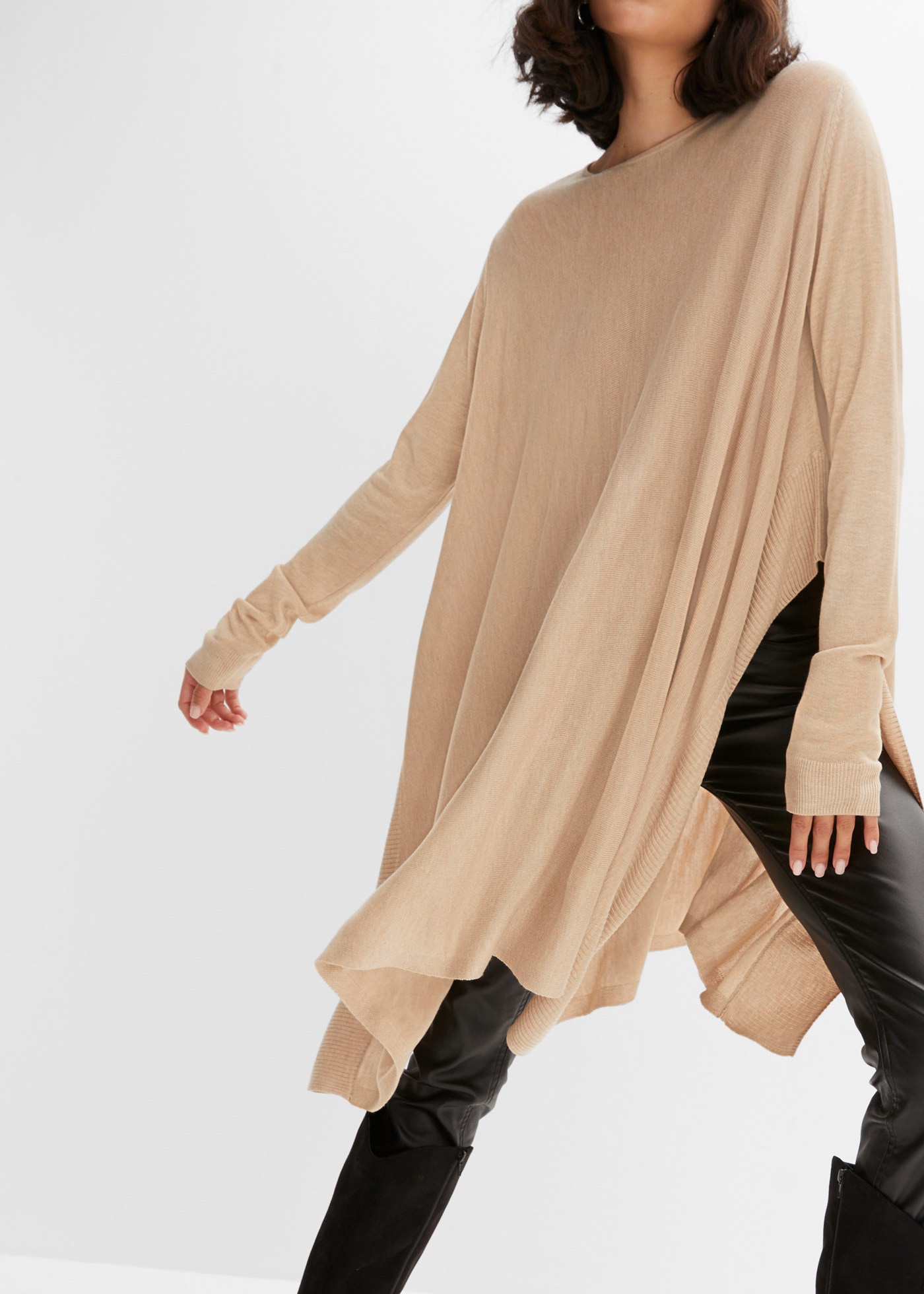 bonprix Pull long »Long-Pullover aus Viskose-Mix« aus Polyacryl und Viskose, Oversize-Passform, eleganter Stil