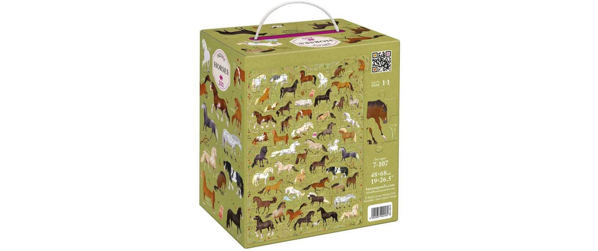   Puzzle »Banana Panda Puzzlove Horses Pappe 200 Teile Klassisch« Englisch, Multilingual