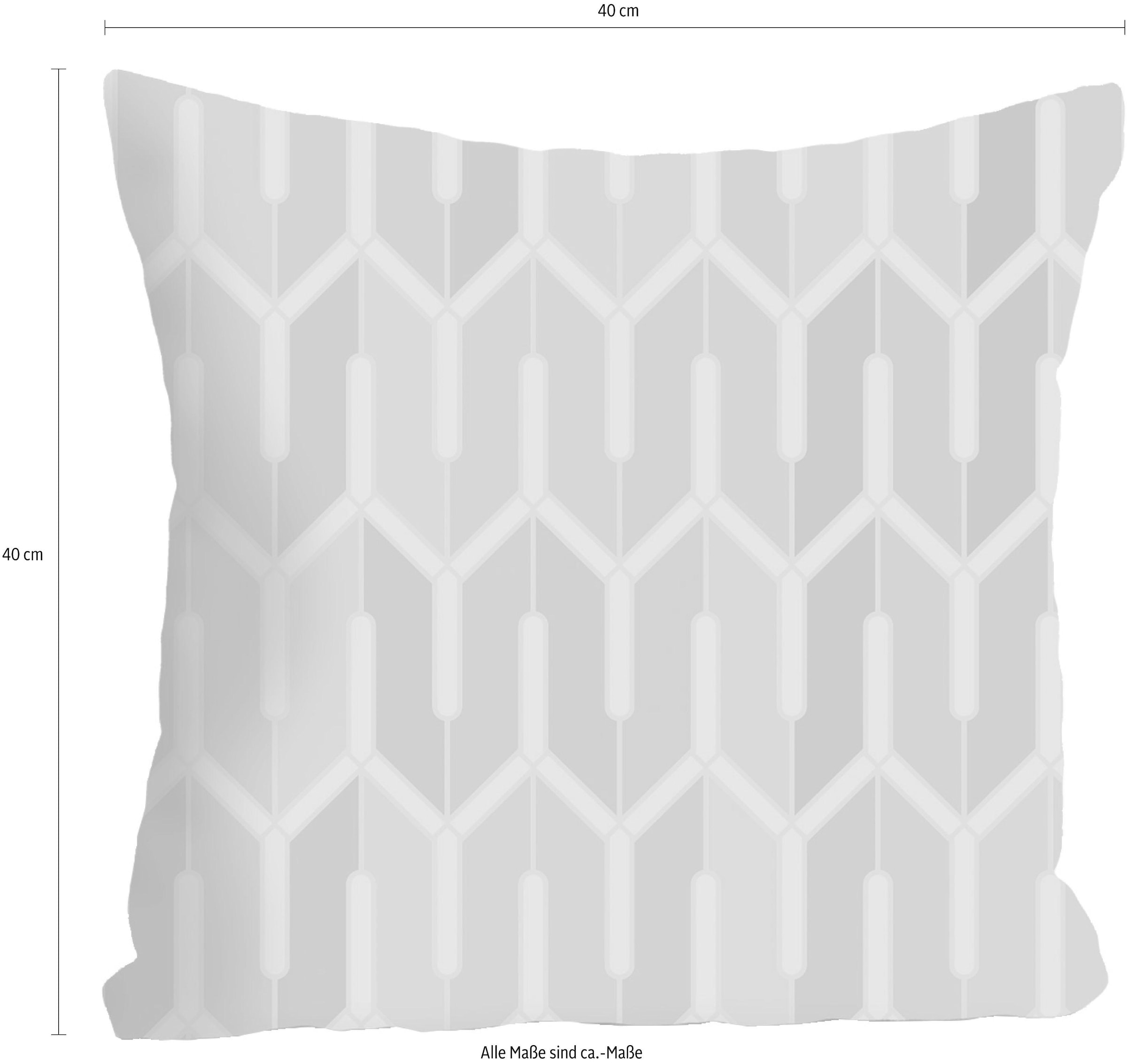 queence Coussin décoratif »Grey« avec motif graphique, housse de coussin sans rembourrage, 1 pièce