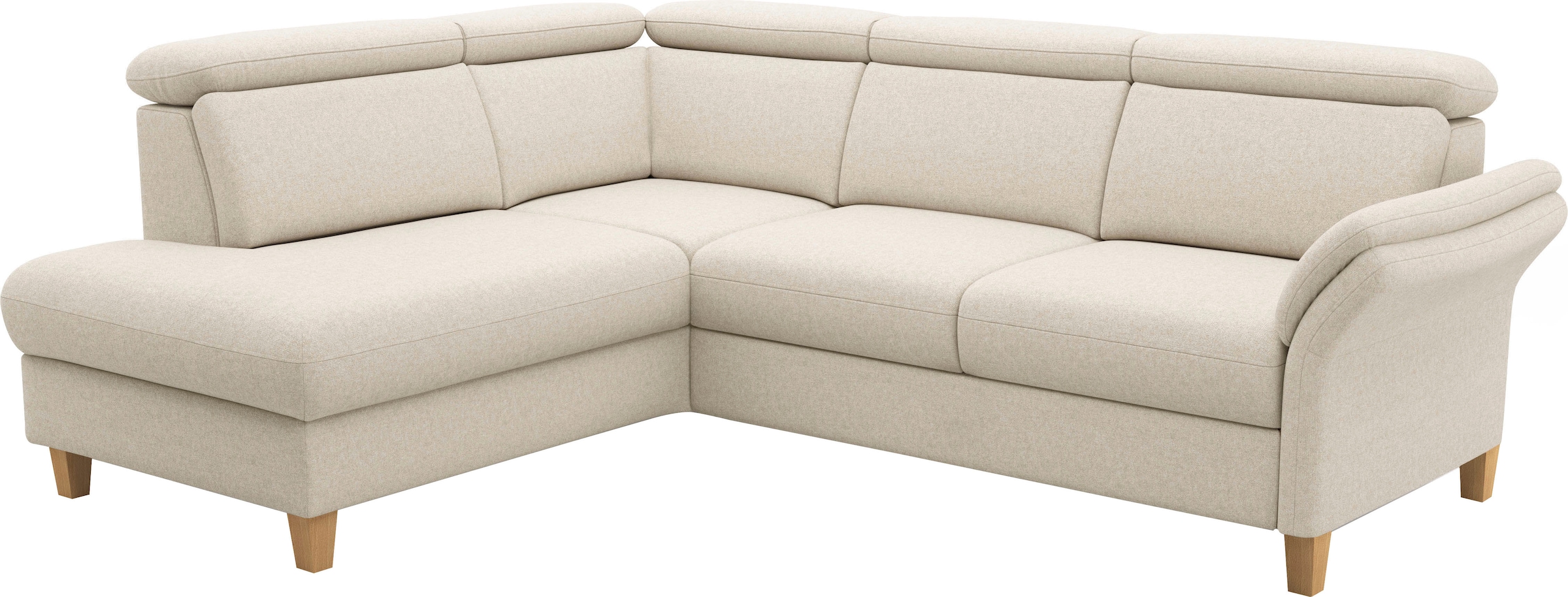 Home affaire Canapé d'angle »Glendale, L-Form« inkl. Kopfteilverstellung, wahlweise mit Vorziehsitz und Bettkasten