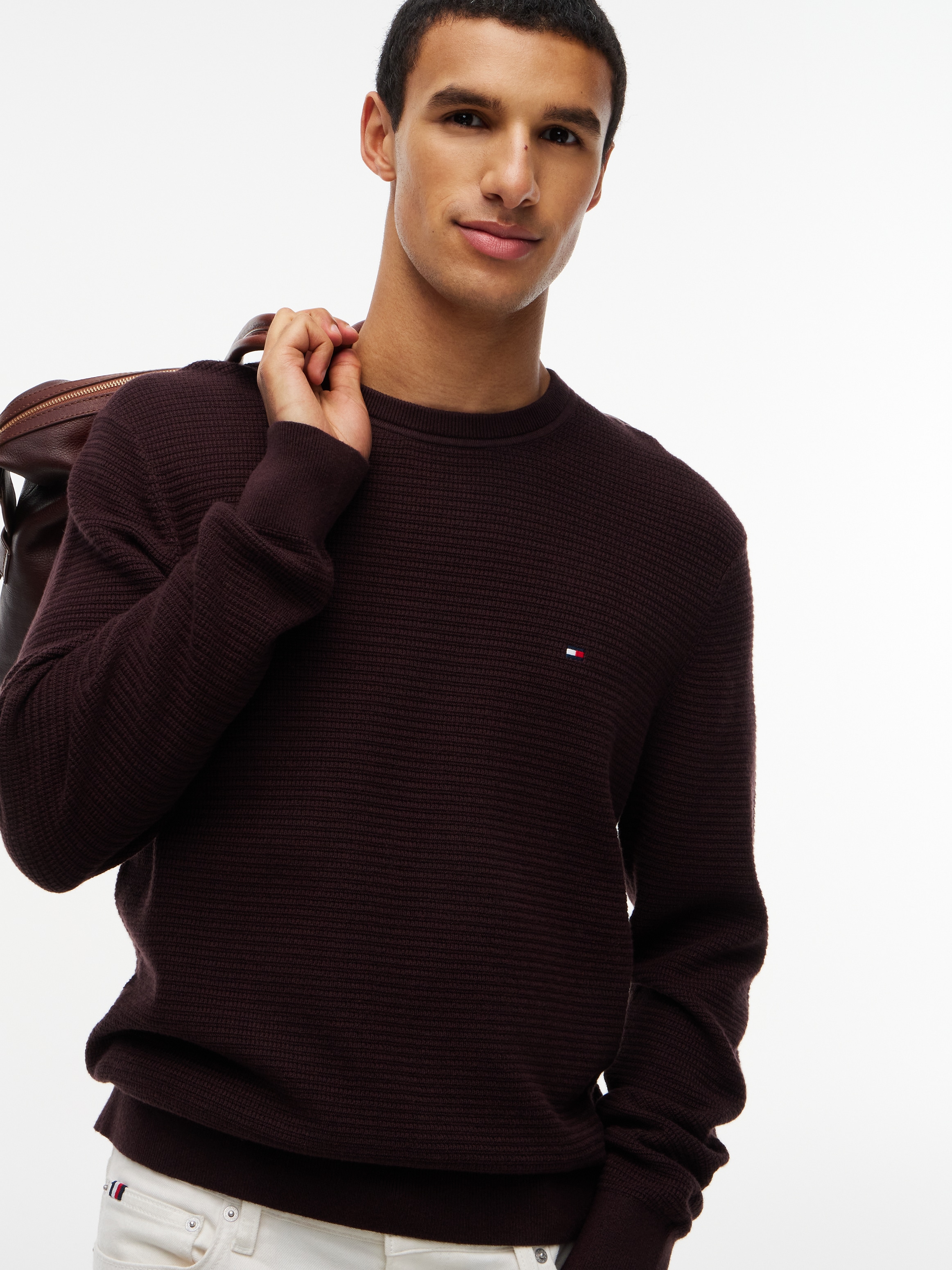 Tommy Hilfiger Rundhalspullover »PIMA COTTON CASHMIR STRUCTURE«