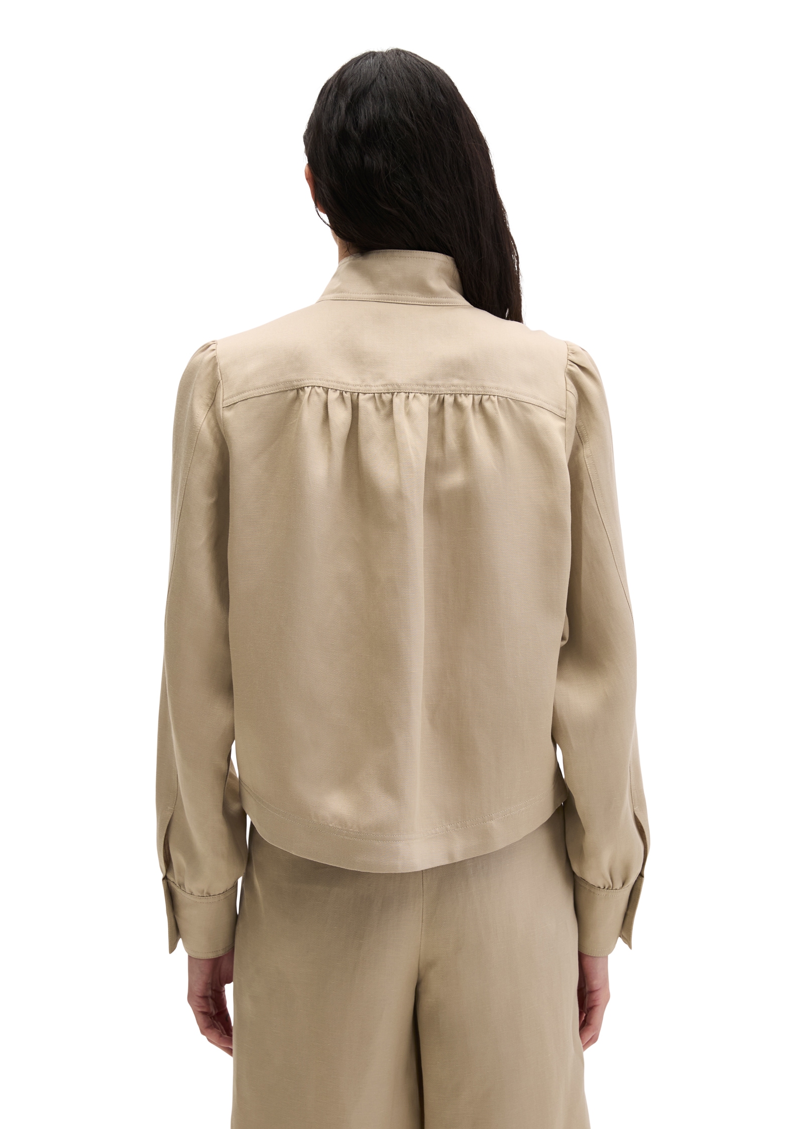 Marc O'Polo Veste courte Veste à col montant loose en mélange TENCEL™ Lyocell-lin