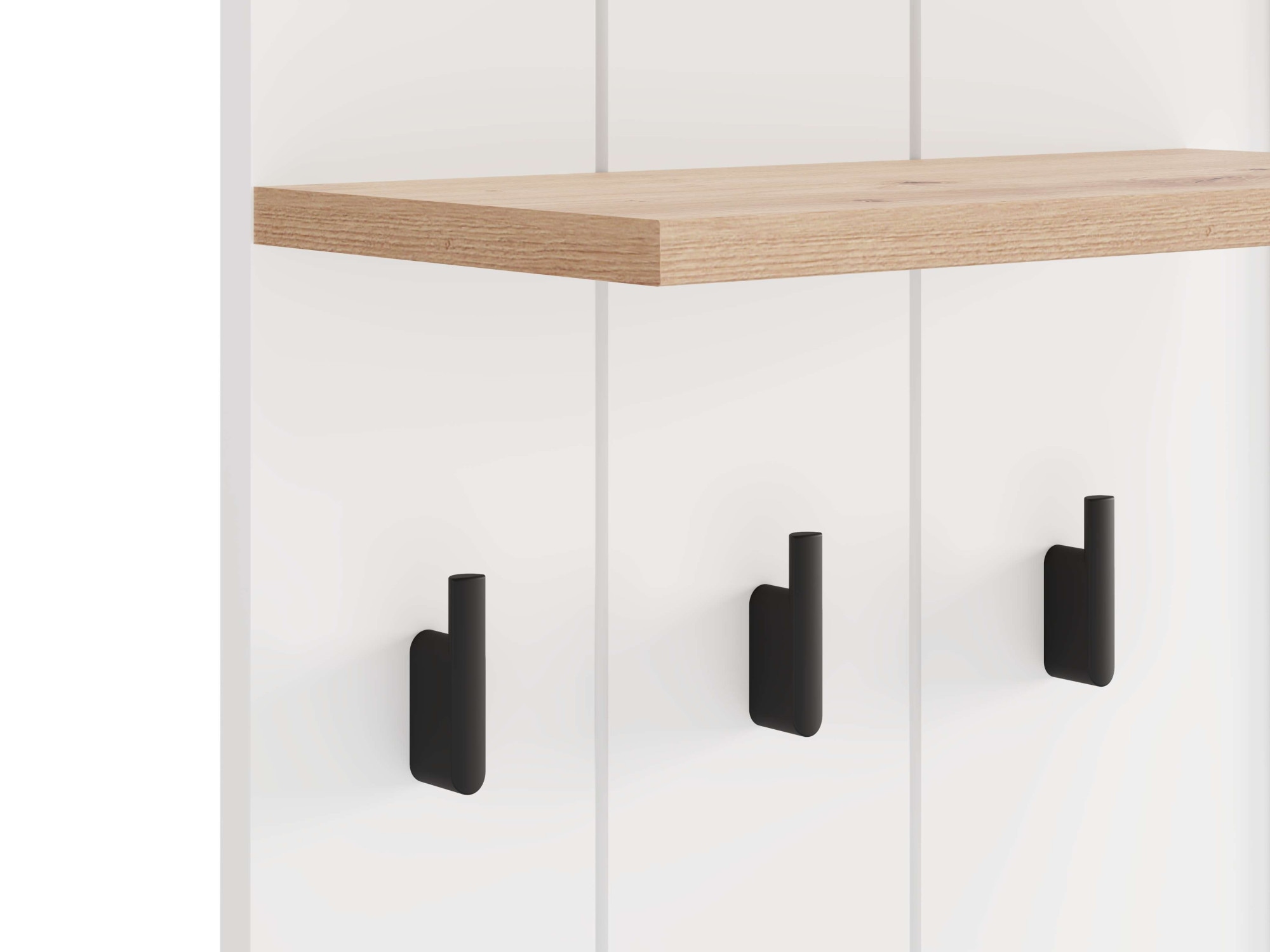 Home affaire Panneau de vestiaire »Bedford, Wandregal Wandpaneel, Wandgarderobe praktisch & stillvoll« mit 3 Kleiderhaken, Spiegel und Ablage für Accessoires, Breite 76,5 cm