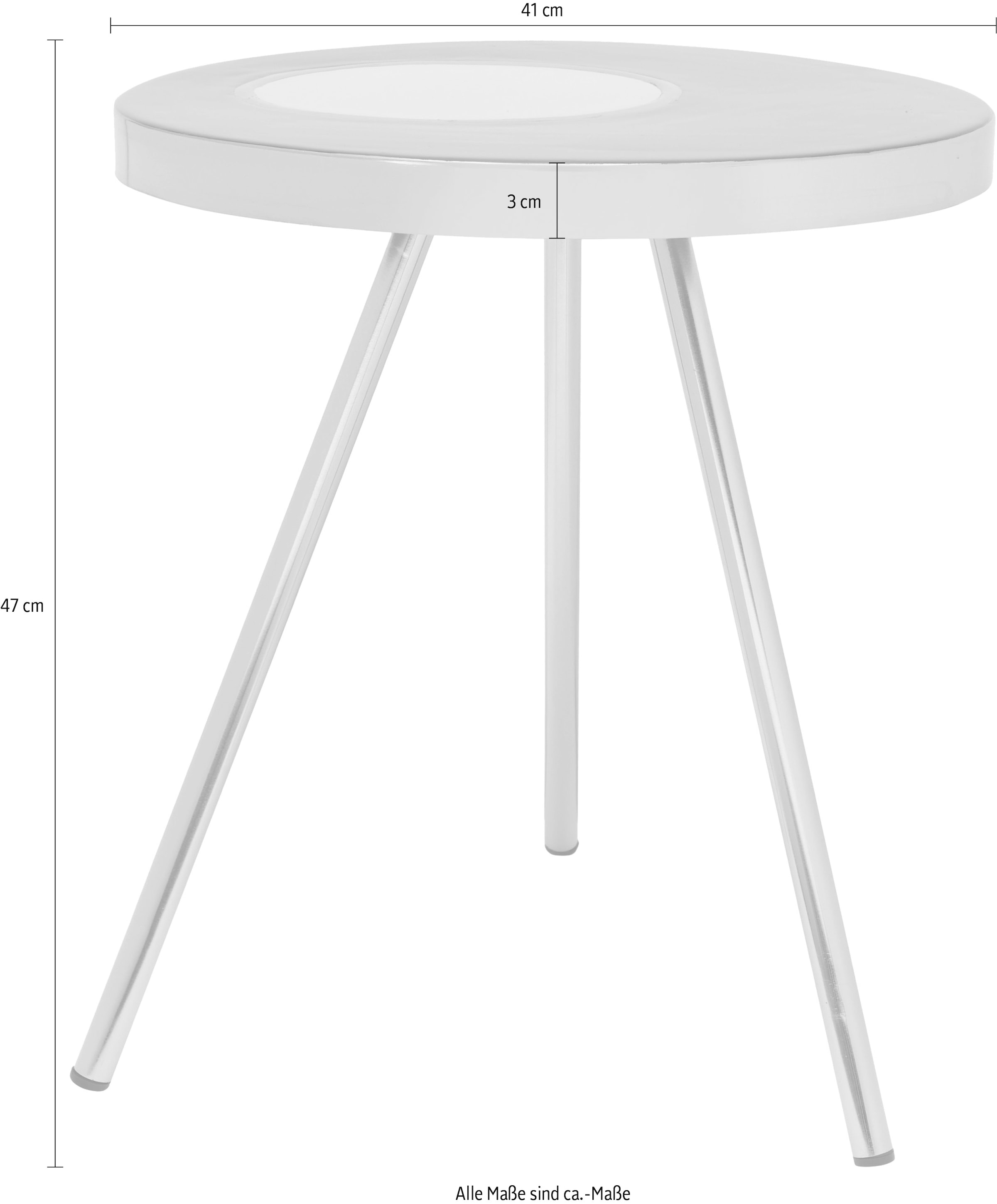 Kayoom Table d'appoint »Morrison 2025, Beistelltisch aus Eisen« 1 cuis tlg. Handarbeit, lackierter Tisch mit Metalleffekten, auf 3-Beinen