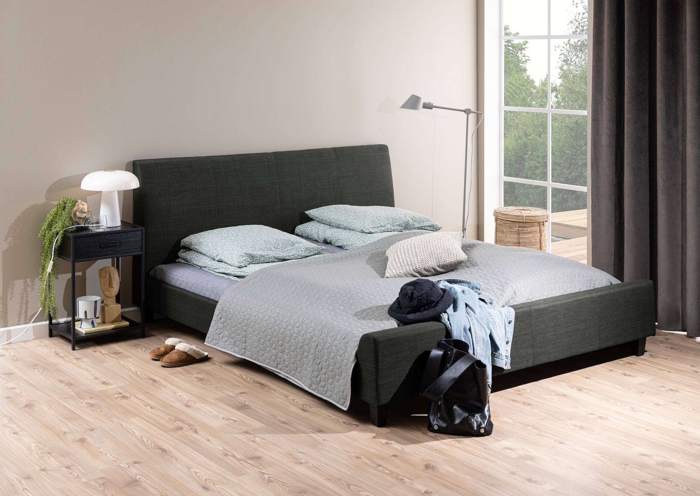 ACTONA GROUP Nachttisch Metallgestell, Industrie-Look, Schublade und Einlegeboden, H: 63 cm