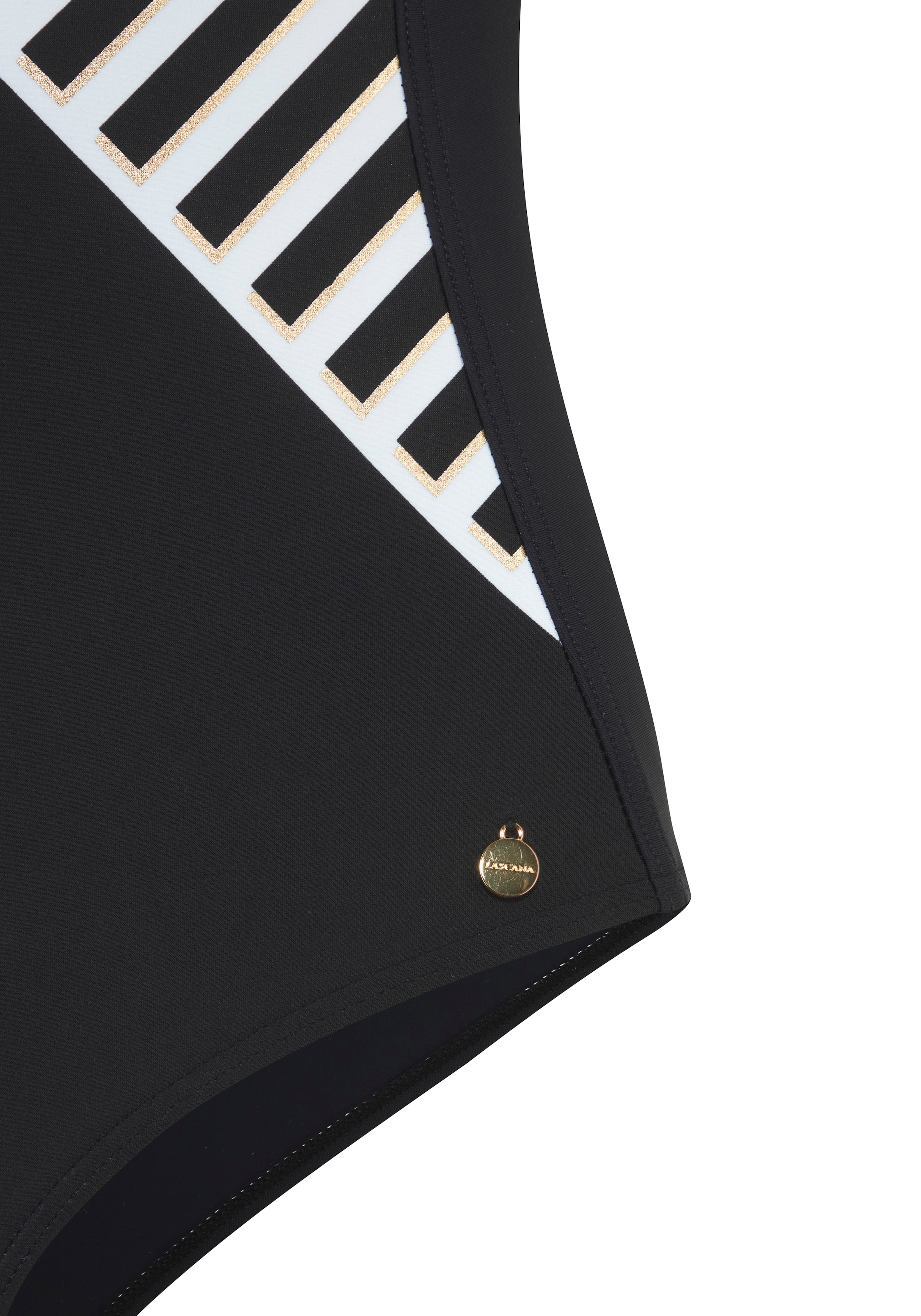LASCANA Badeanzug mit goldfarbener Beschichtung und Shaping-Eimsatz