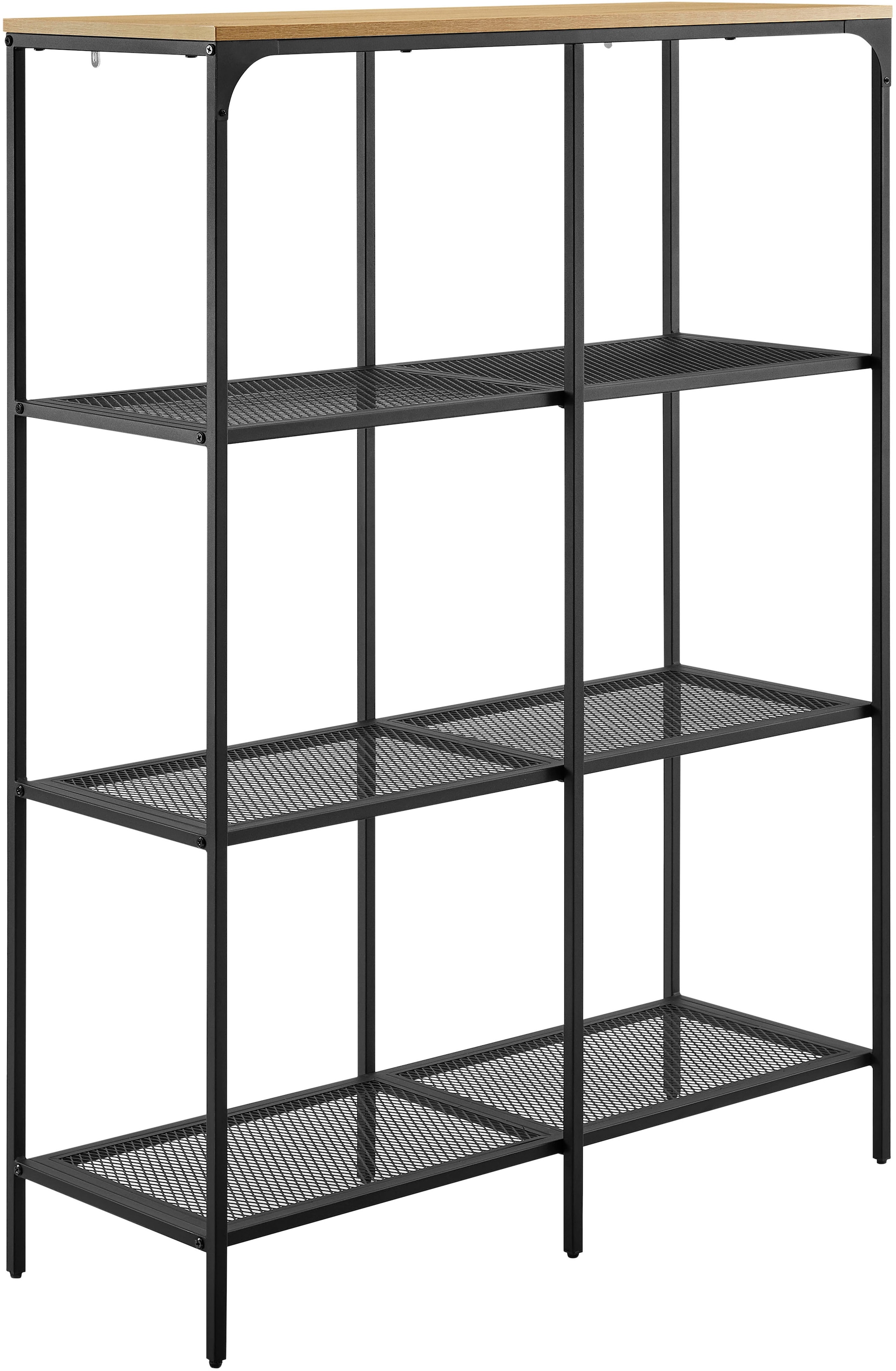 GOODproduct Étagère multi-usages »Amance« natürliche ABS-Kanten, robustes Metallgestell, Höhe 136 cm