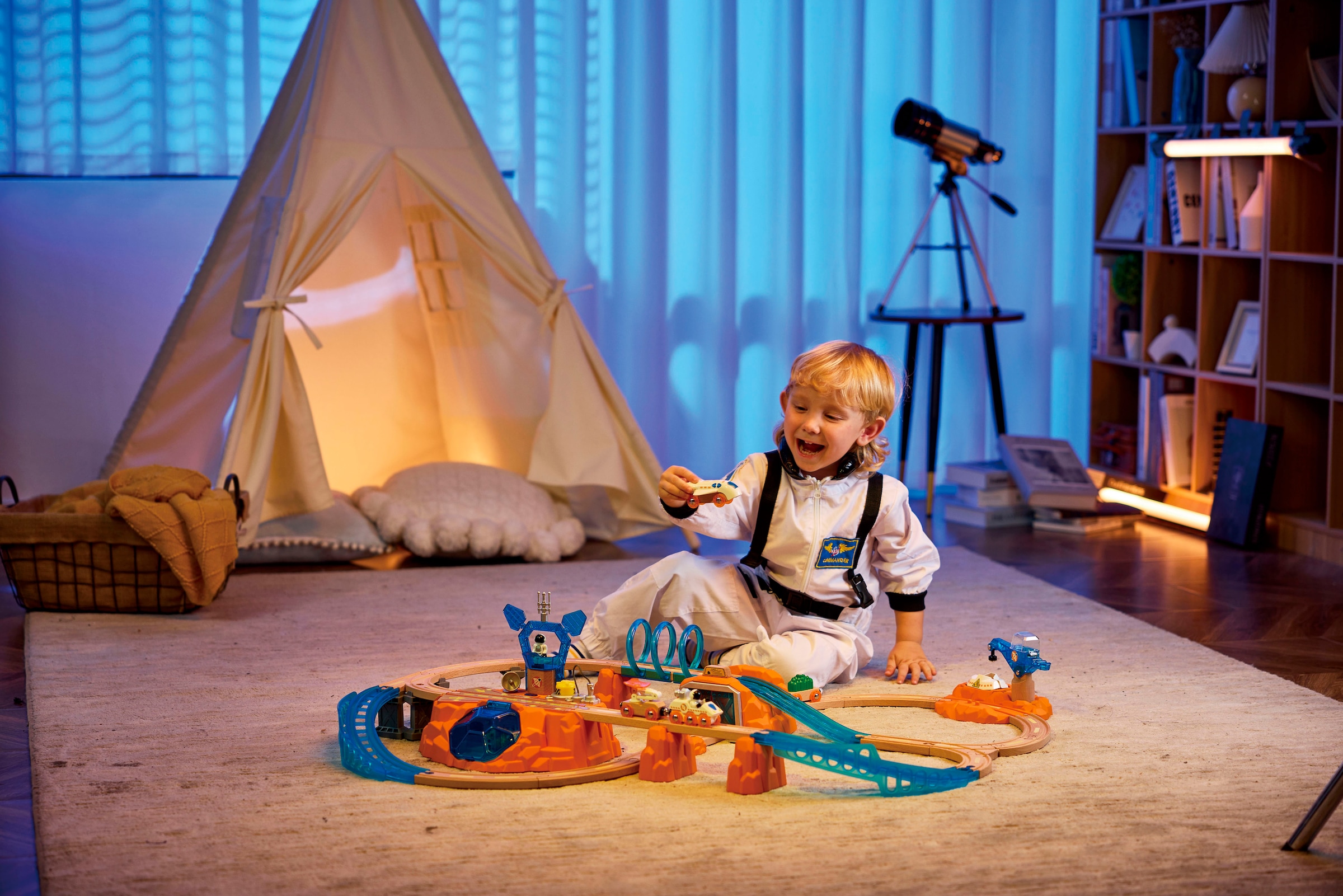 Hape Train jouet »Zugset - Mars-Erkundung« avec lumière et son