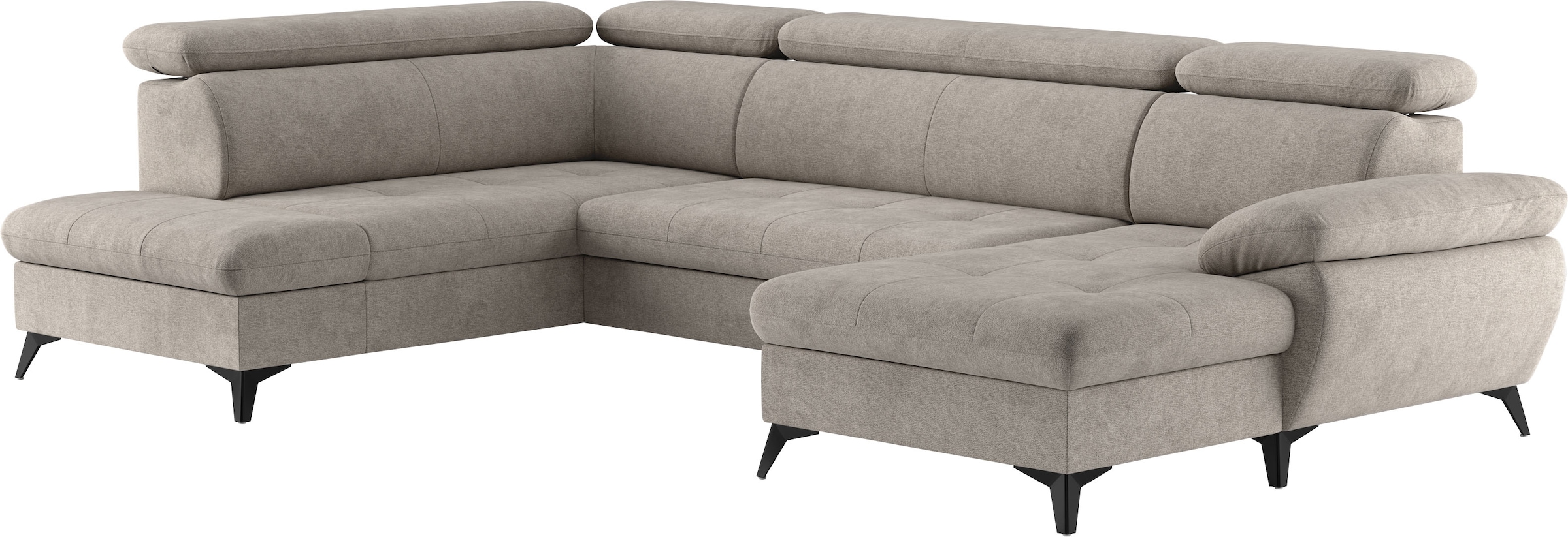 COTTA Wohnlandschaft »Hudson U-Form, B: 324 cm« mit Kopfteilverstellung, optional Bettfunktion & Bettkasten