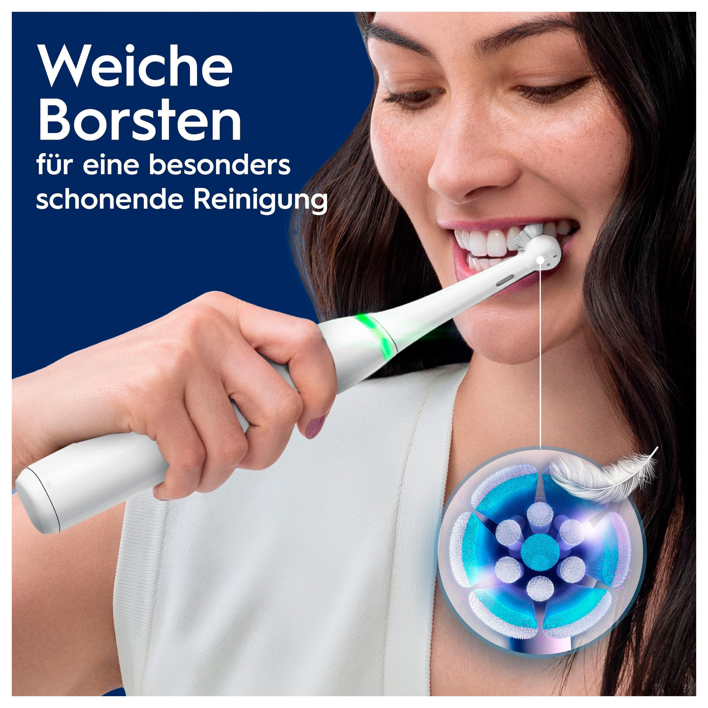 Oral-B Elektrische Zahnbürste »iO 8« 2 Stk. Aufsteckbürsten mit Magnet-Technologie, 6 Putzmodi, Farbdisplay & Reiseetui