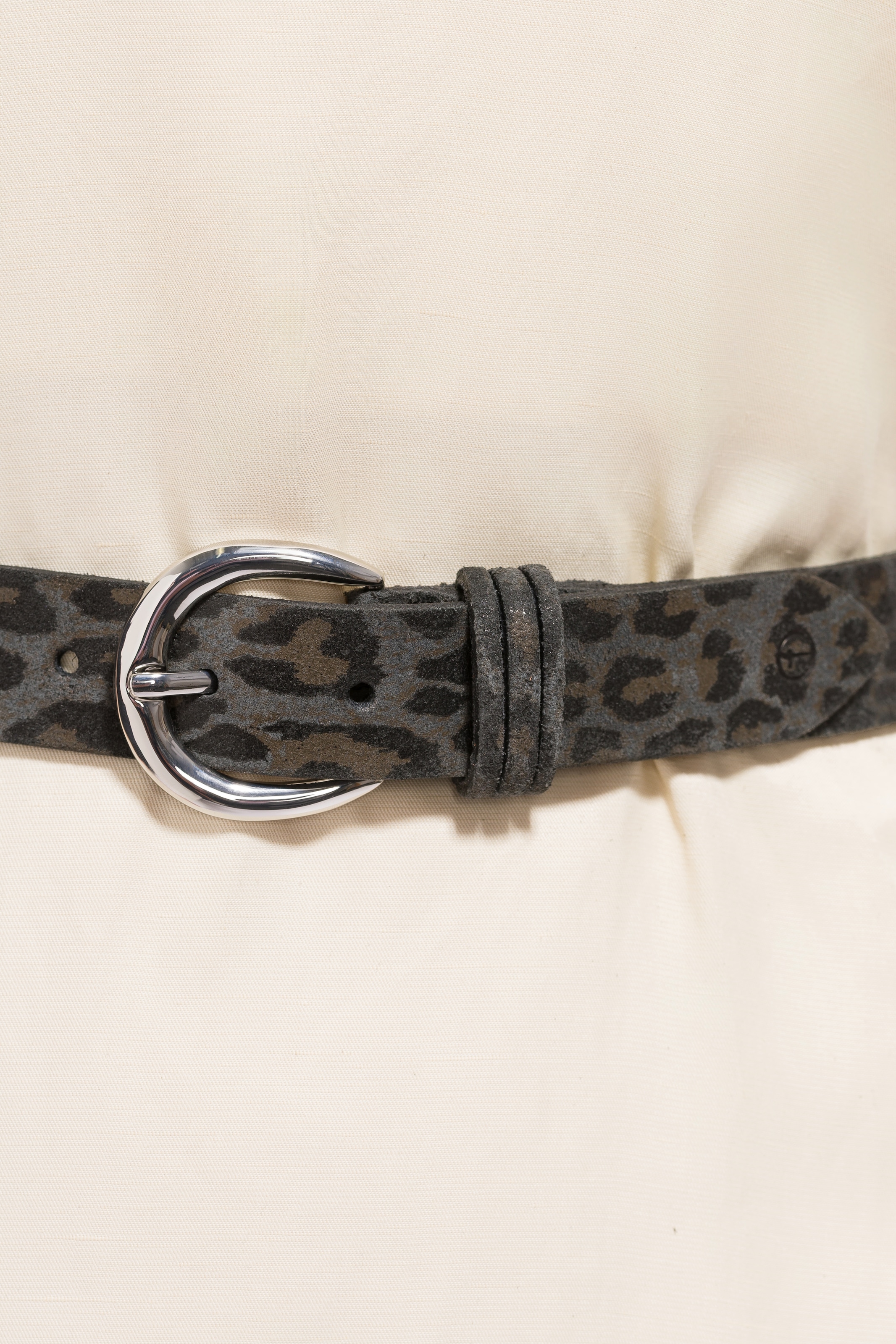 Tamaris Ceinture en cuir »"Debora Silver"« Design animal, aspect usé, 3 cm de large