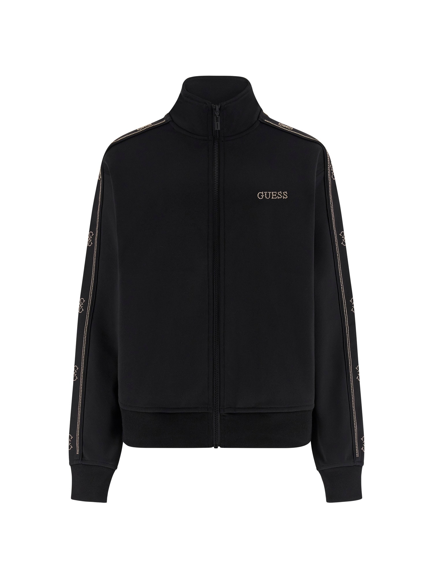 Guess Veste sweat »OCTAVIA HIGH NECK FULL-ZIP« mit Strass-Steinen, Stehkragen