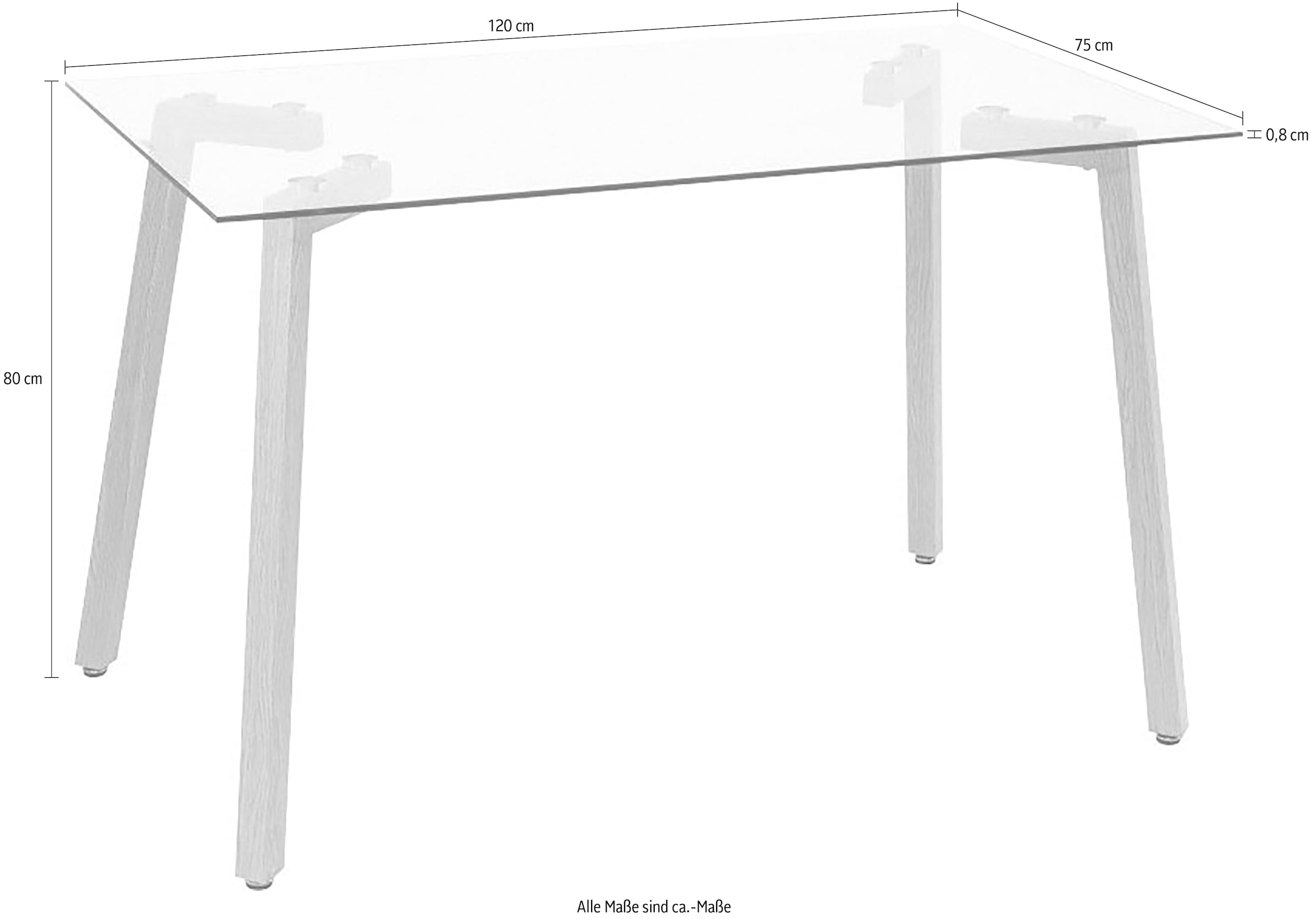 Paroli Table de salle à manger Breite 120 oder 140 cm