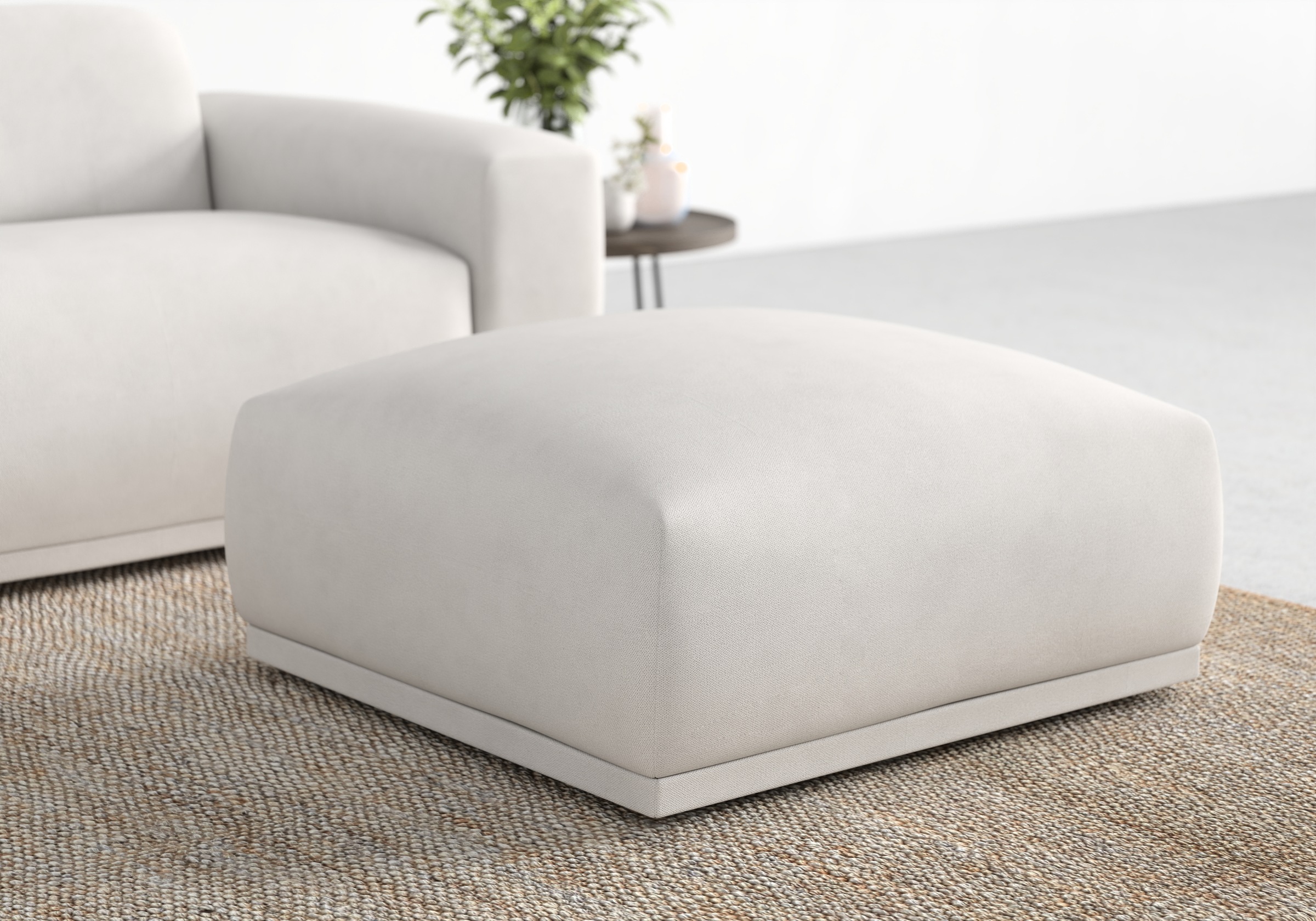 TRENDMANUFAKTUR Tabouret »Braga 85 x 85 cm, Japandi-Stil, hochwertiger Kaltschaum« 1 cuis tlg. pouf rembourré moderne, 85/42/85 cm (L/H/P)