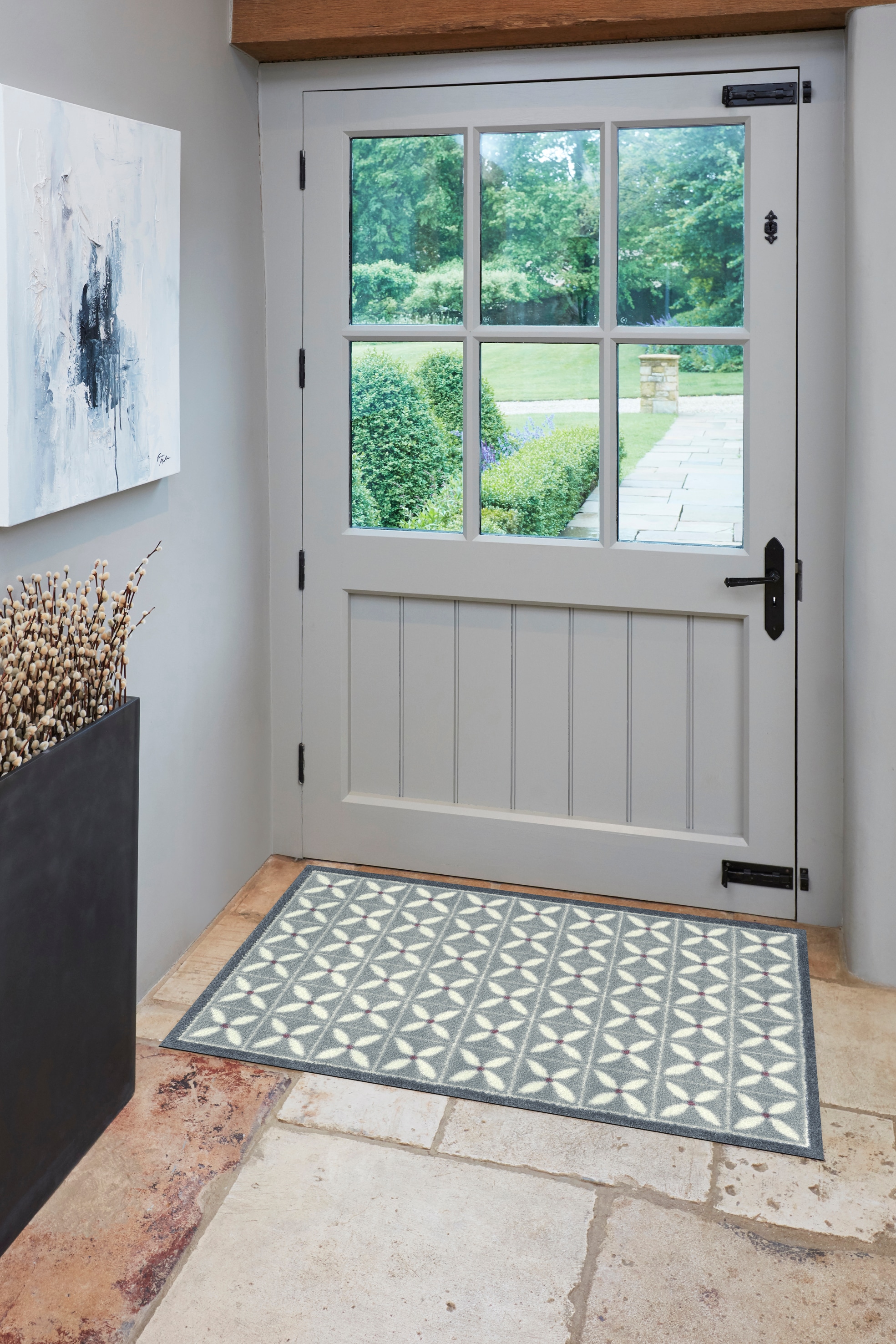 Turtle Mat Tapis »Flower Fields Grey« Rectangulaire 9 mm Höhe