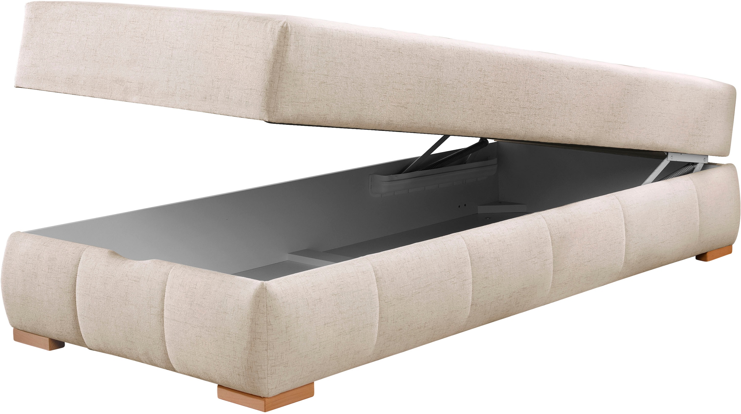 GOODproduct Boxbett »Wehma« ohne Kopfteil, inklusive Topper und Bettkasten