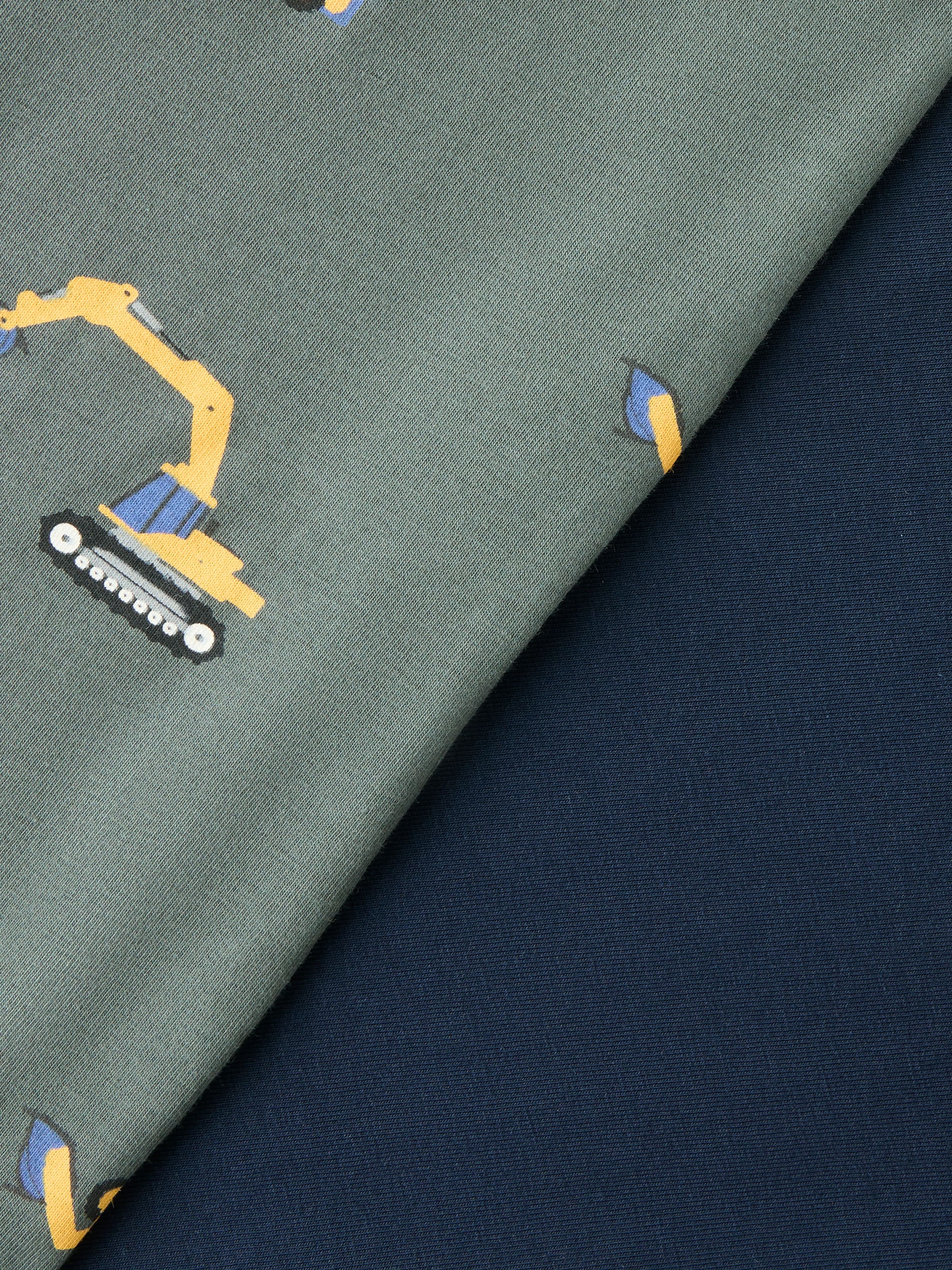 Name It Sous-chemise »NMMTANK TOP 2P EXCAVATOR NOOS« Paquet, 2 cuis mélange de coton, uni et imprimé en set