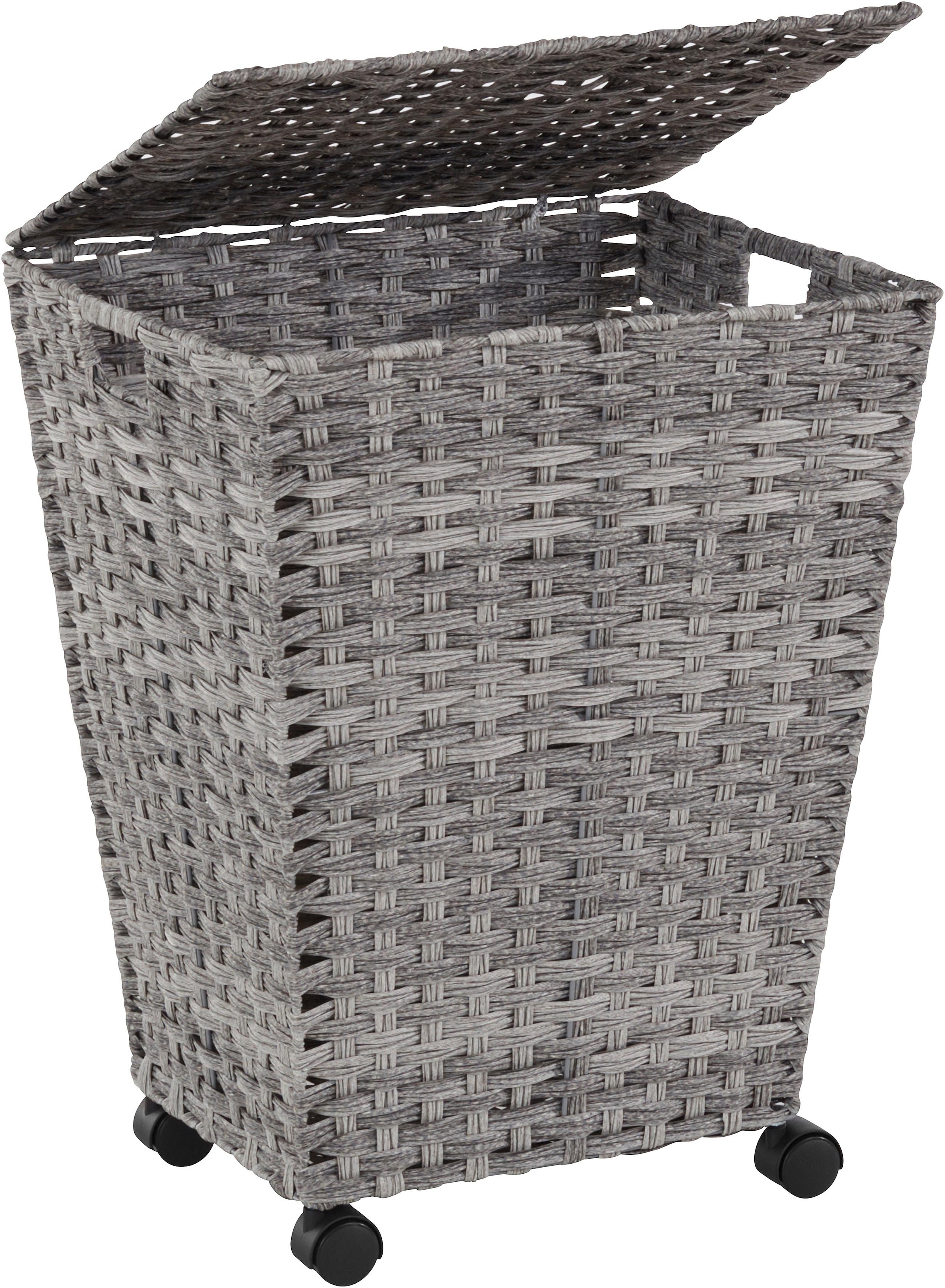 locker Panier à linge polyrattan, avec roulettes
