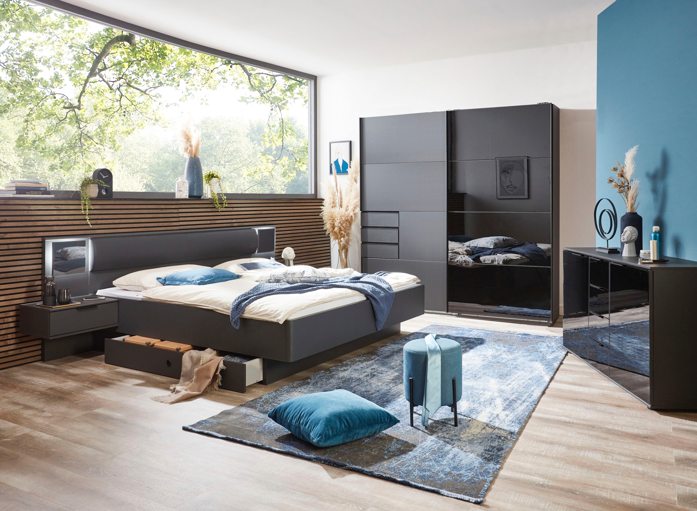 Wimex Schwebetürenschrank »Barcelona« mit Glaselementen und Schubladen