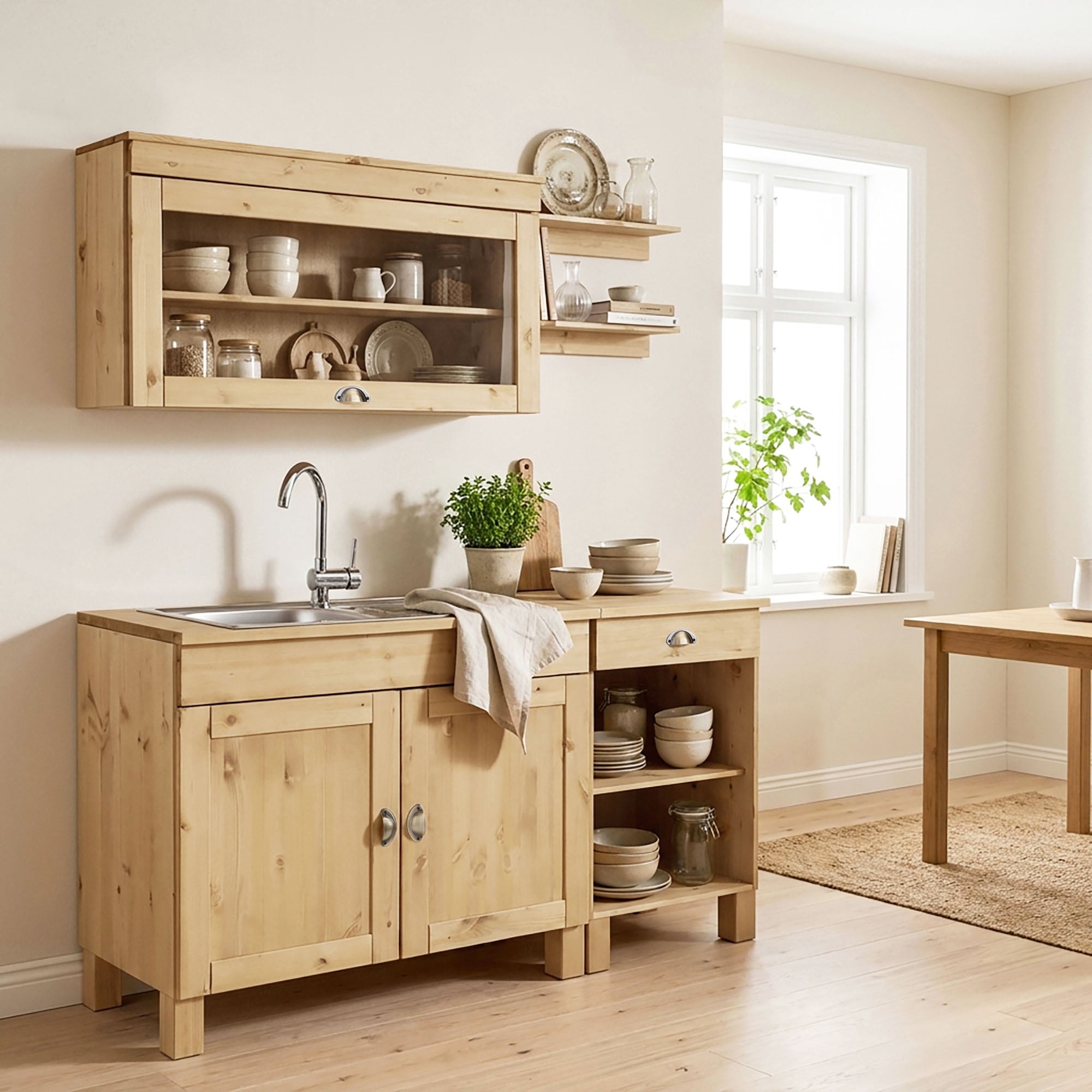 Home affaire Armoire basse »Oslo« 50 cm de large, avec plan de travail épais de 23 mm, tiroir, tablette intérieure