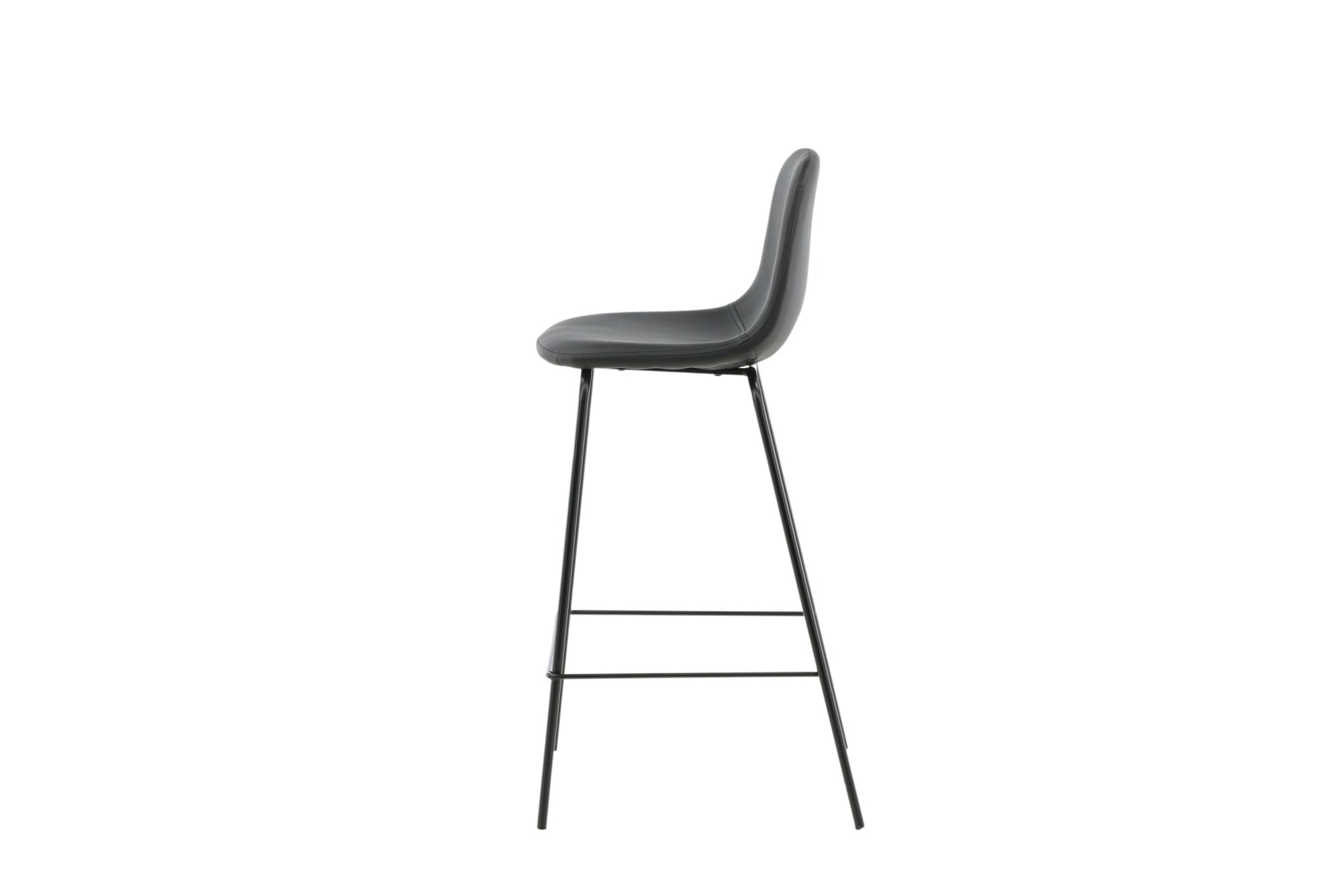 Venture Home Tabouret de bar »Polar, 2er-Set Barhocker in Schwarz-PU, luxuriös, 150 kg belastbar« 2 cuis tlg. tabouret de bar, aspect cuir, pieds en métal noirs, repose-pieds, élégant
