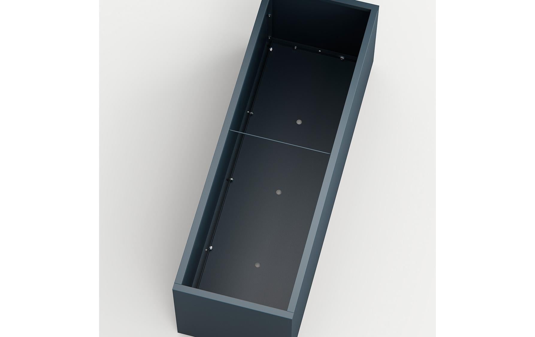 Herstera Garden Pflanzkübel aus Stahl, 150x50x50 cm, anthrazit