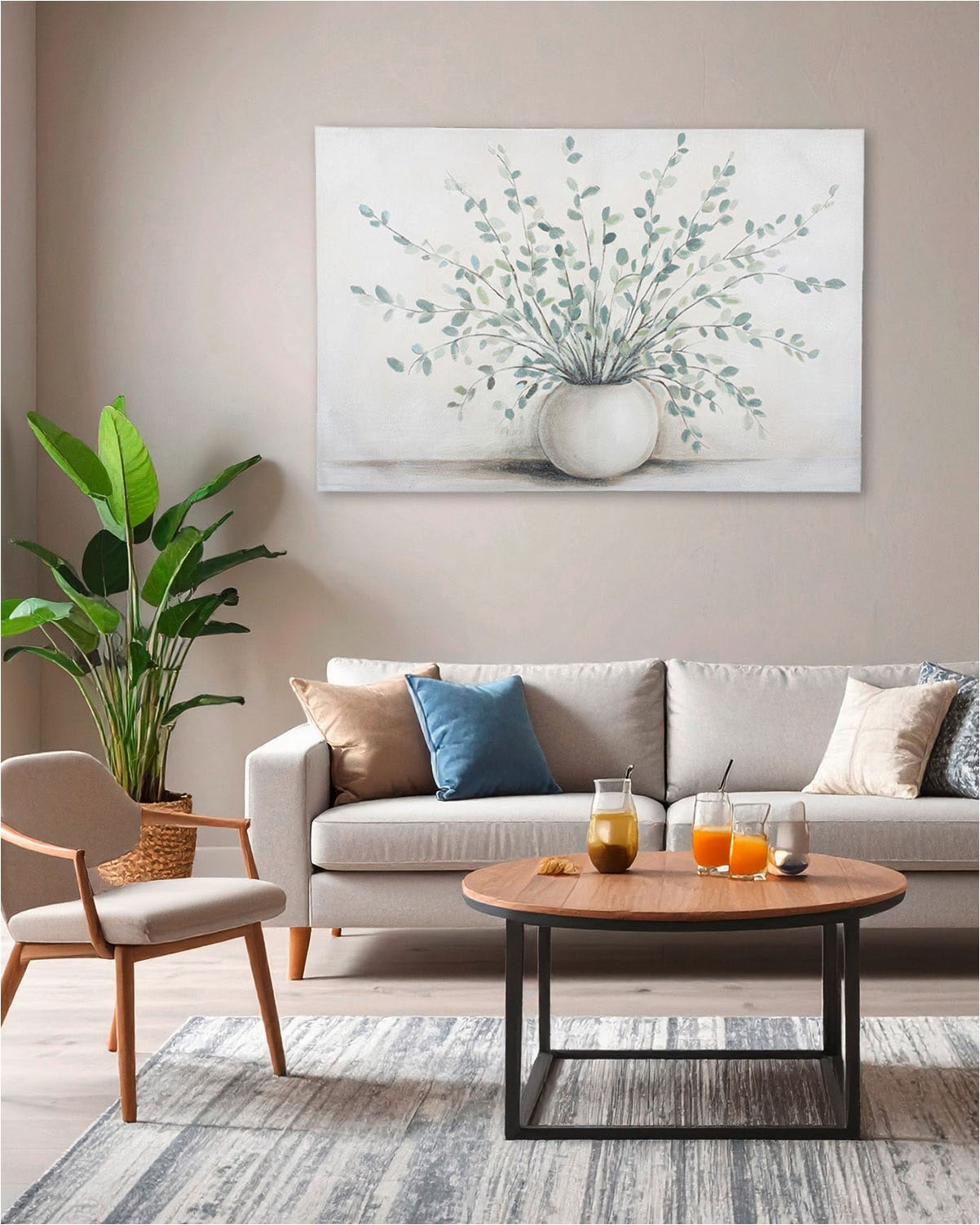 GILDE Tableau métallique »Bild rechteckig Vase mit Eukalyptus« 1 cuis tlg.