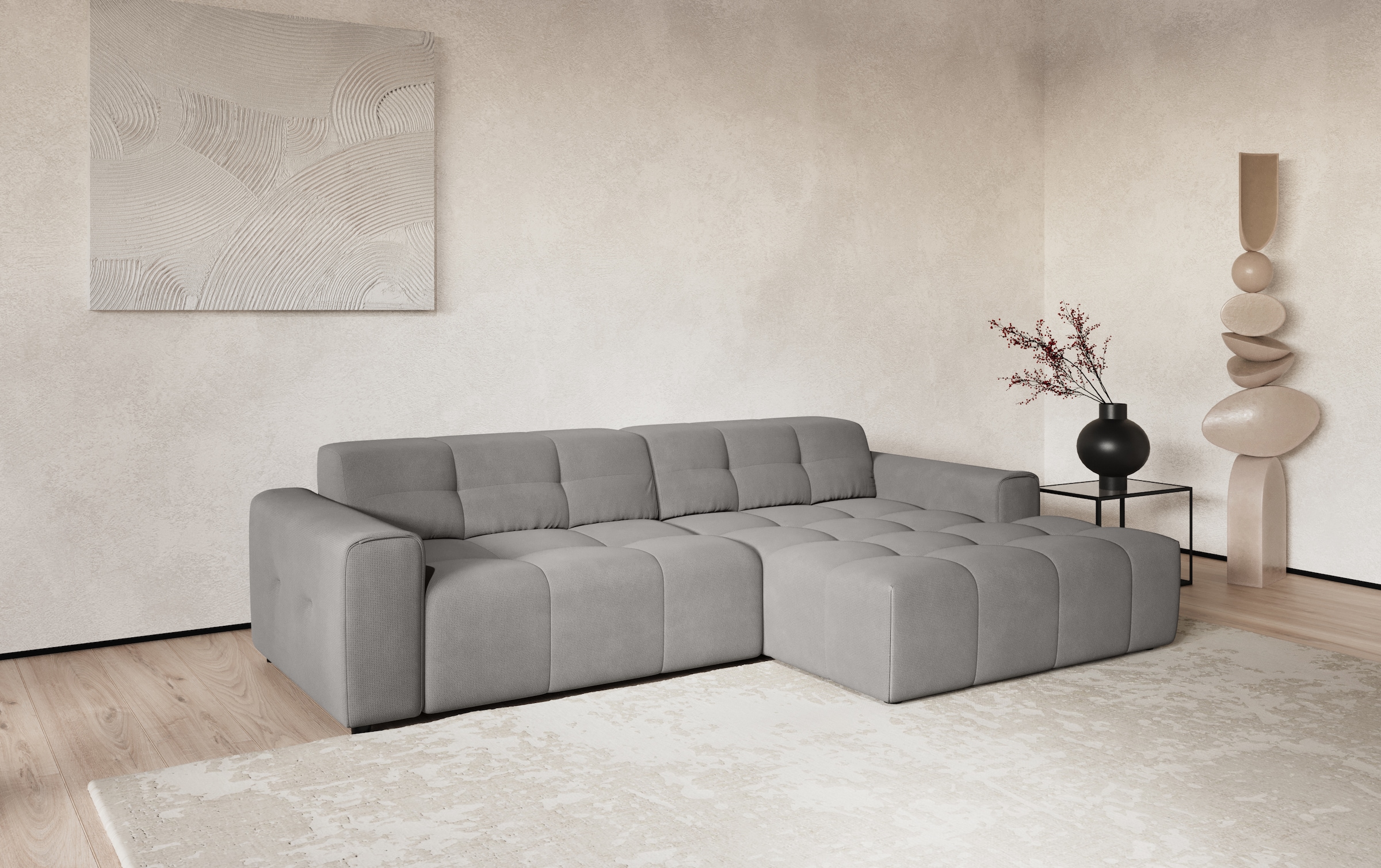 COTTA Canapé d'angle »Sento L-Form, Breite 280 cm, Chenille-Struktur«
