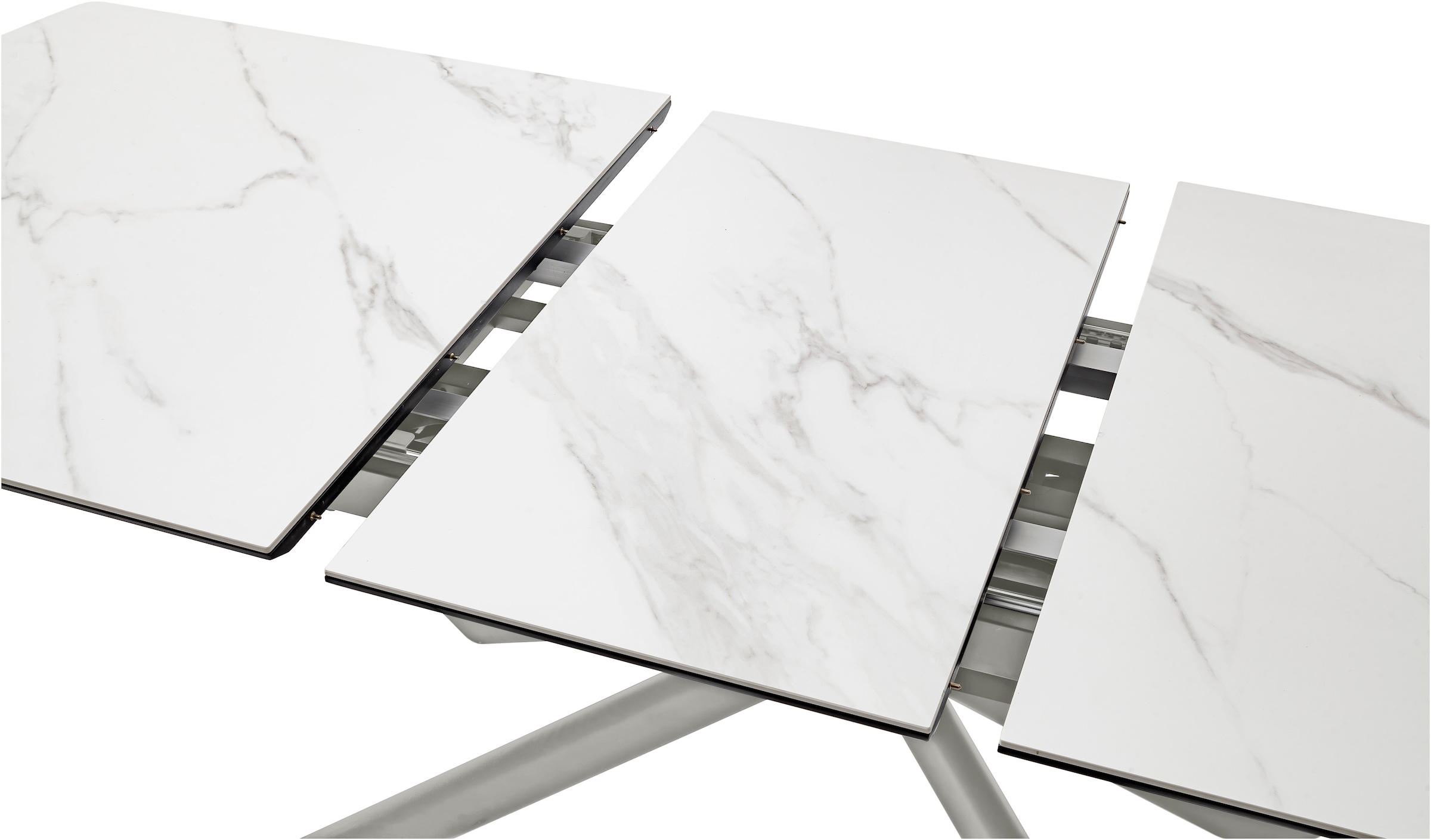 MCA furniture Table de salle à manger »VANINO Auszugtisch 180-230 cm marmoriert« 1 cuis tlg. Keramik,Edelstahl,Synchronauszug,ausziehbar,8-10 Personen