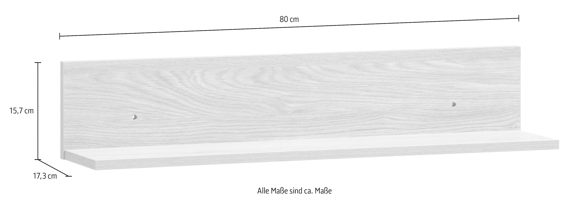Schildmeyer Wandregal »Solea« Breite 80 cm, Dekor mit fühlbarer Holzstruktur