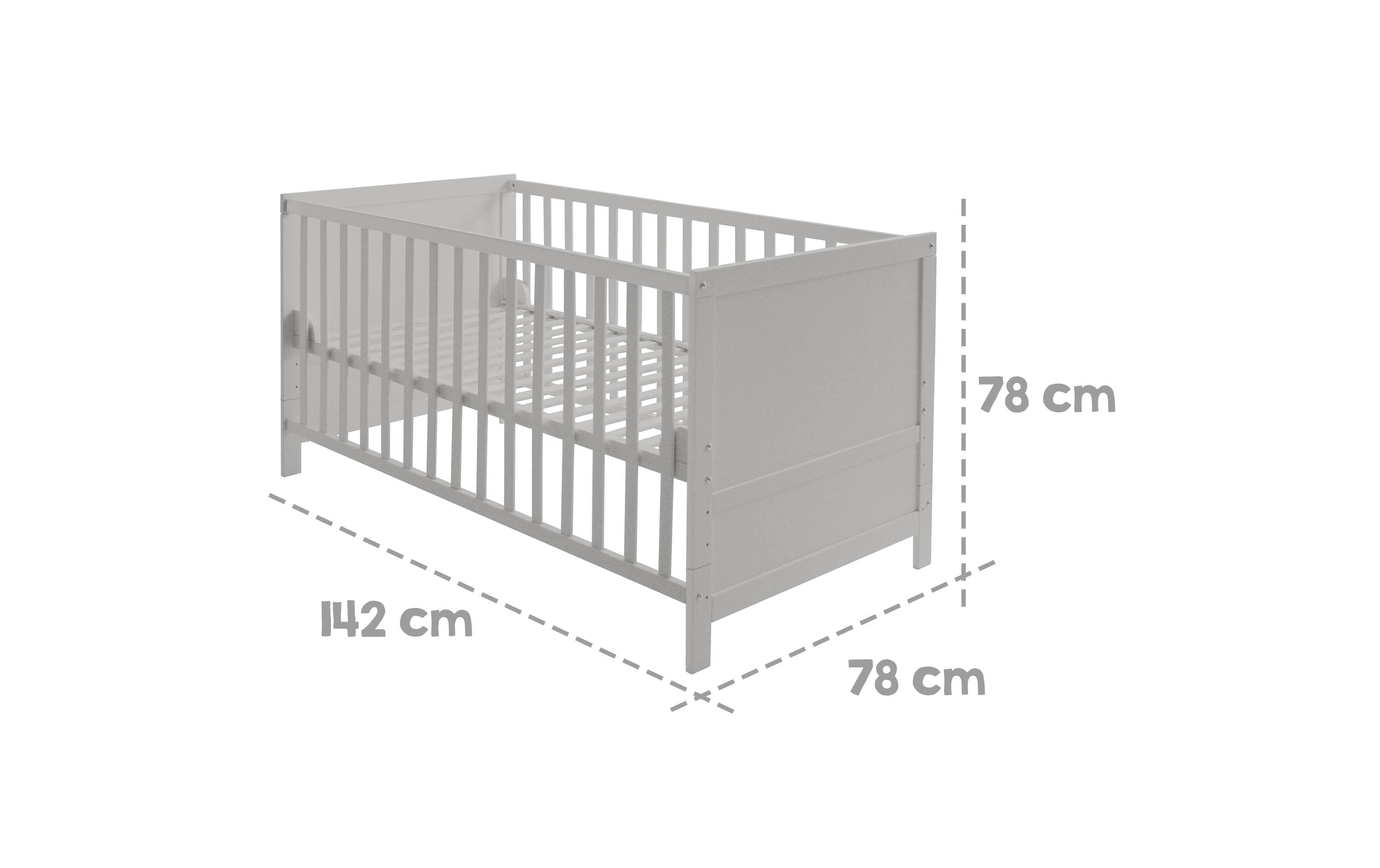 roba® Lit d'enfant »Kombi-Kinderbett 70 x 140 cm Holz umbaubar«