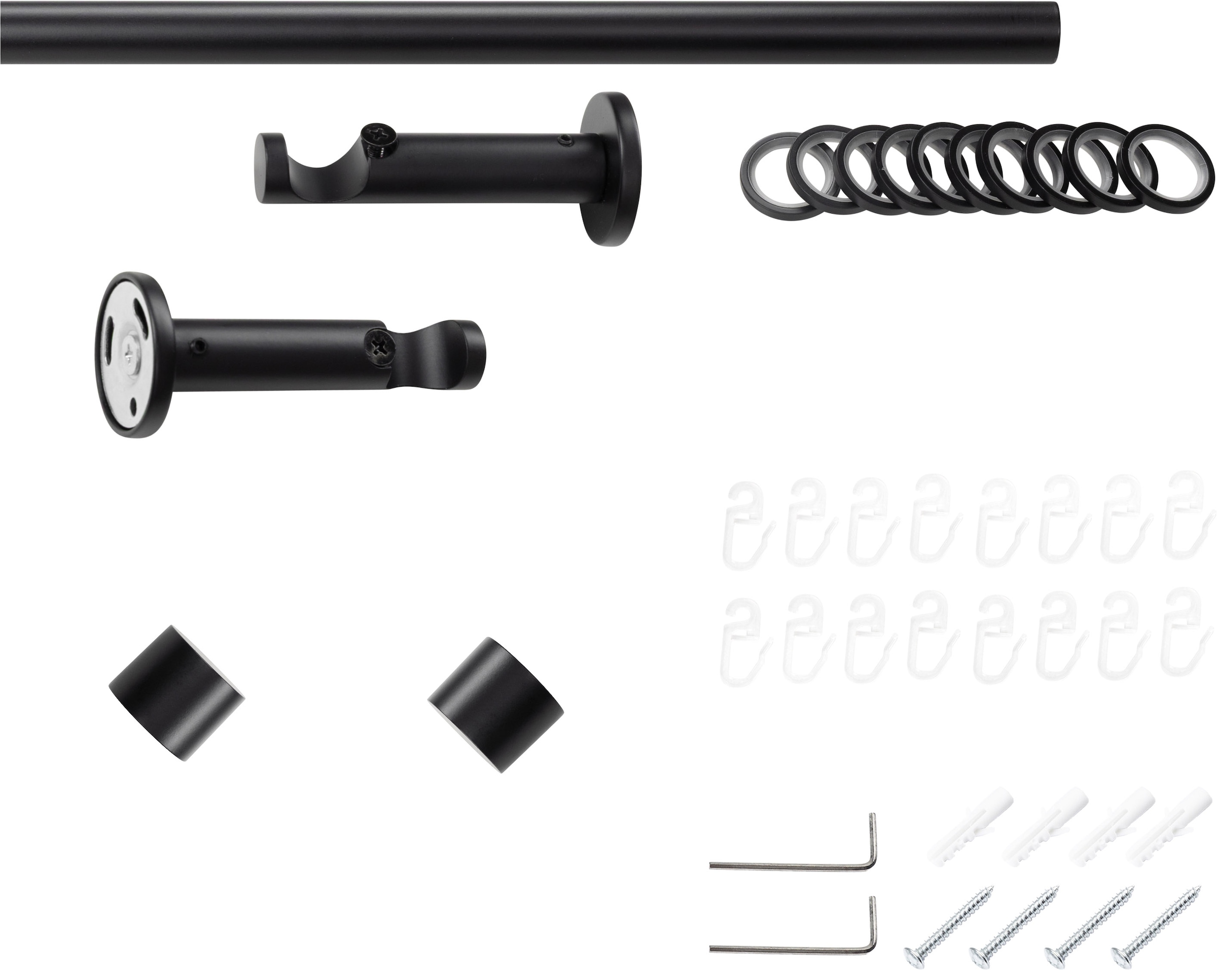 SN DECO GROUP Tringle à rideaux Ø 19 mm 1 course-läufig Fixmass;kürzbar