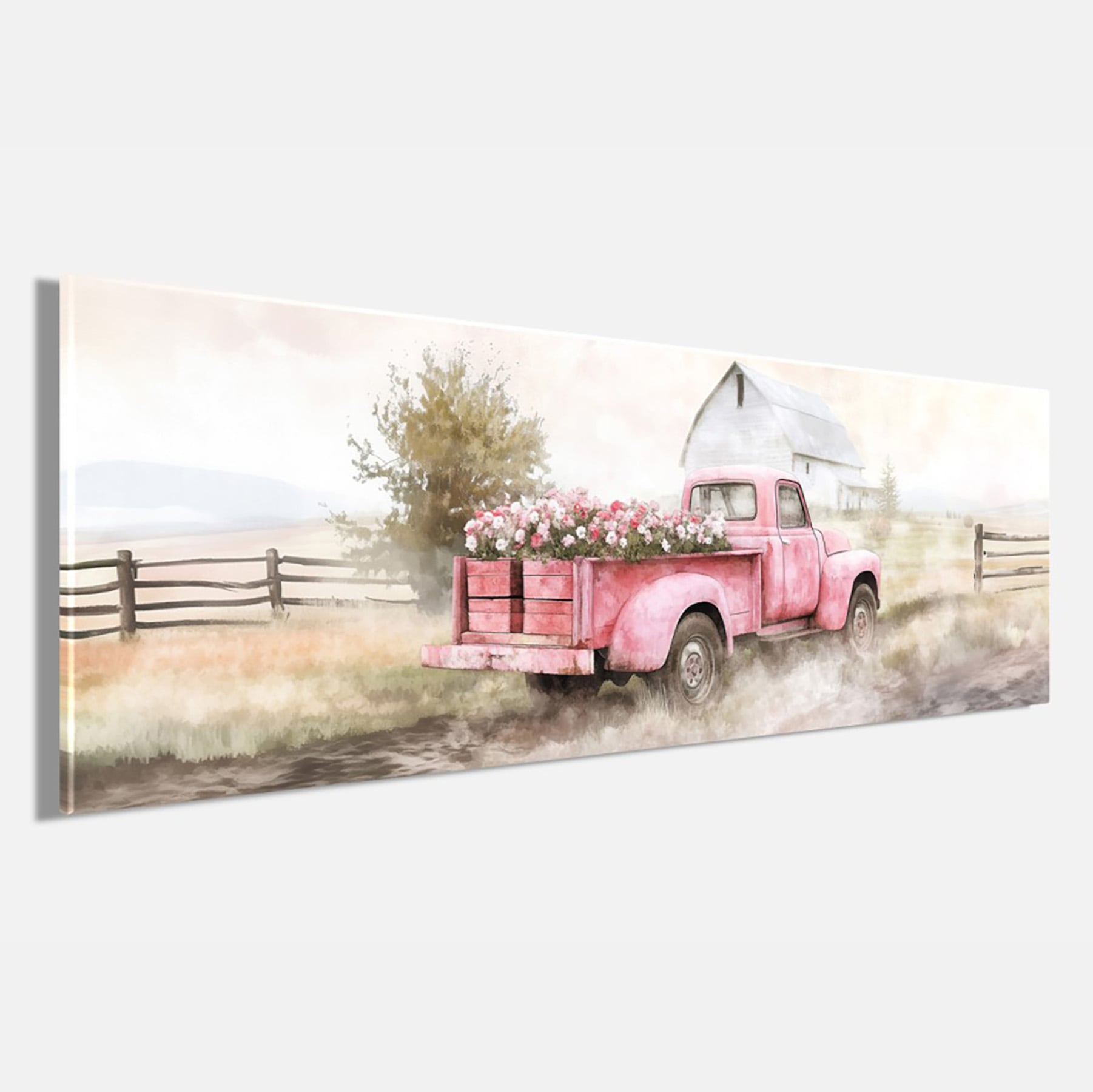 Bönninghoff Peinture à l'huile »handarbeit BLUMEN 40x120 cm – Wandbild Kunst Deko modern« Champs | Paysages 1 cuis tlg. fabriqué à la main, chaque image est unique