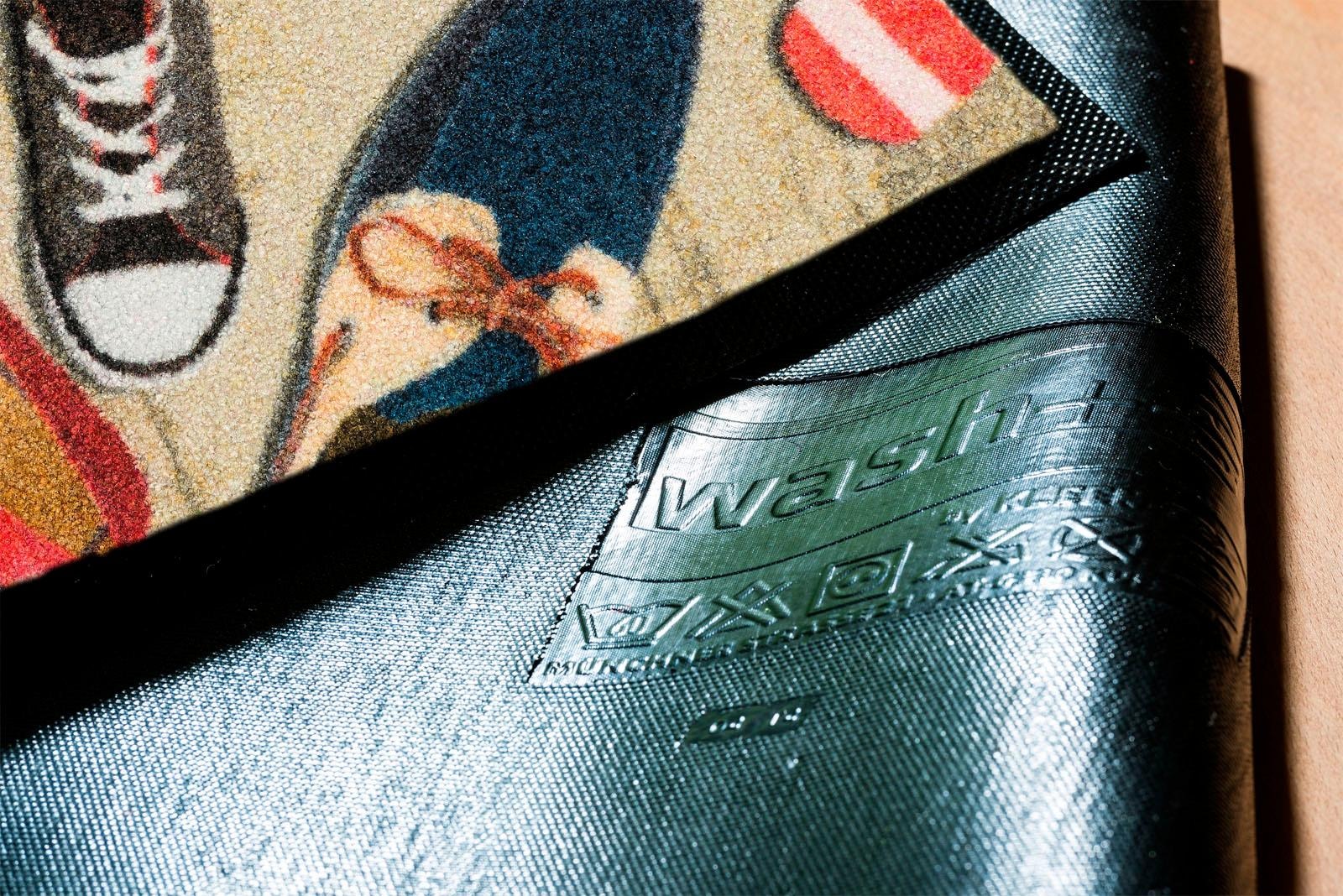 wash+dry by Kleen-Tex Fussmatte »Shoes welcome« rechteckig 7 mm Höhe Schmutzfangmatte, mit Spruch, rutschhemmend