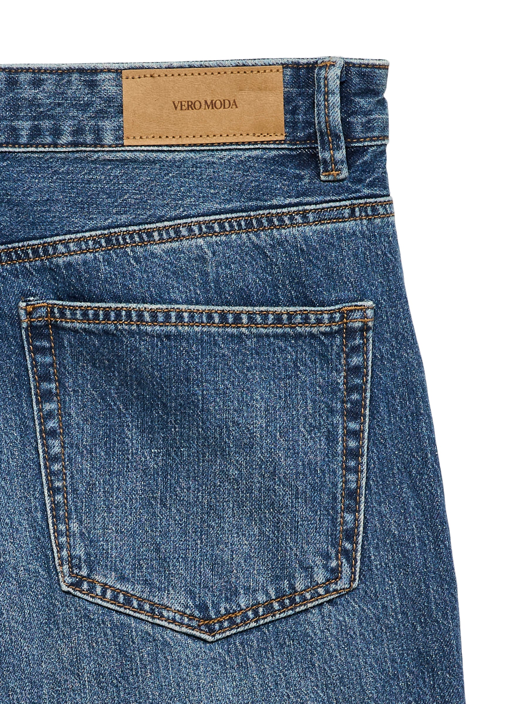 Vero Moda Jeans droit »VMCOLINE MR STRA. FOLD UP DNM JNS LI3204« mélange de coton, oversize, look denim foncé légèrement lavé,