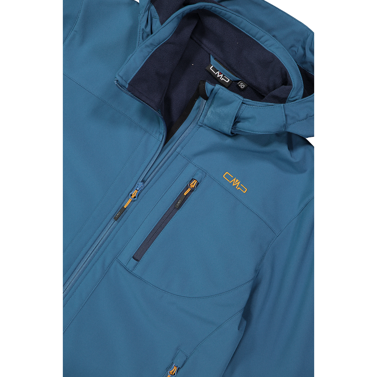 CMP Veste softshell avec capuche avec col montant, triple couche, déperlant, coupe-vent