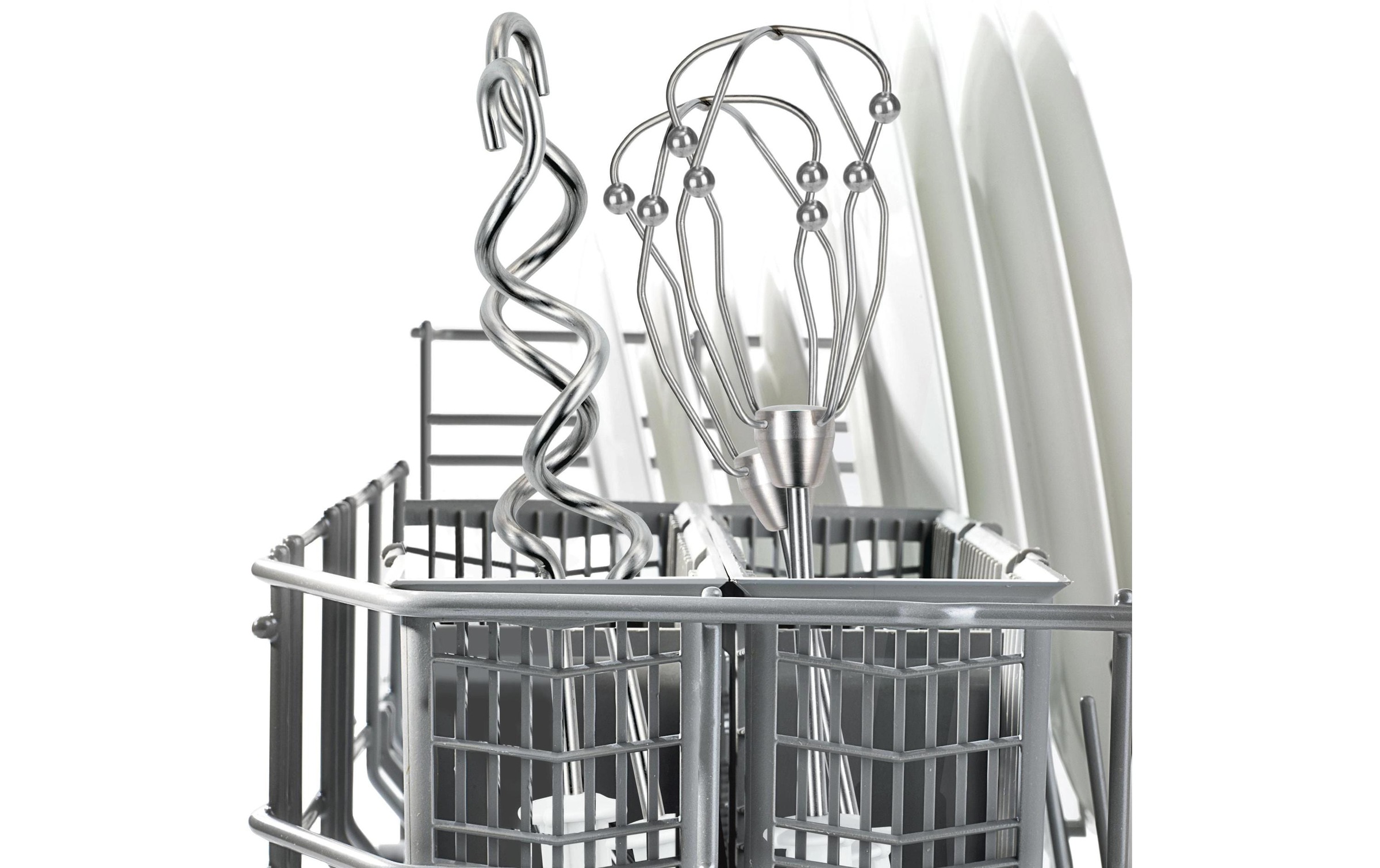 BOSCH Mixeur à main »Styline MFQ4075DE, 2x Rührbesen, Knethaken Edelst., Mixfuss, weiss« 550 W 5 Stufen, Turbotaste, Mixbecher, Made in Europe