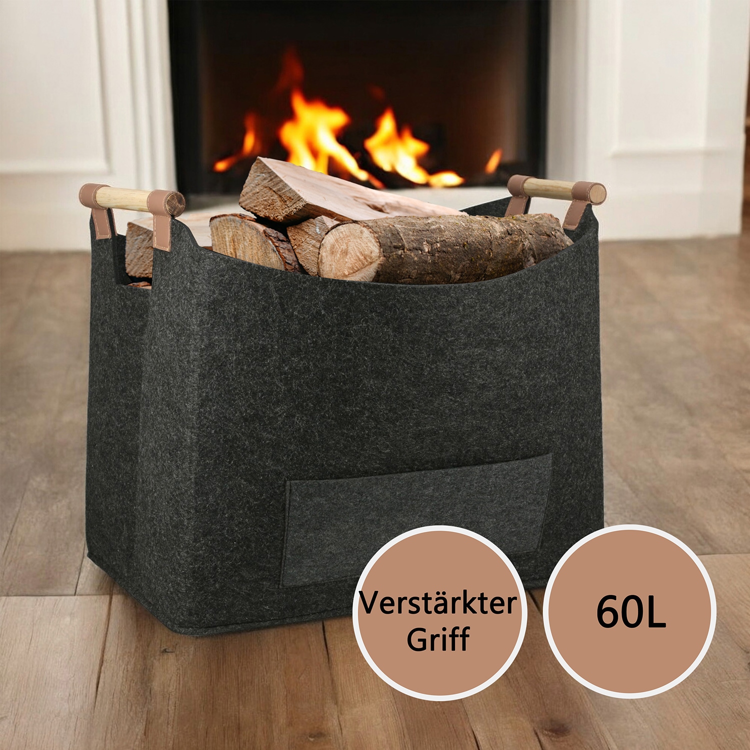 Casablanca by Gilde Panier à bois pour cheminée »Korb  Brennholz«