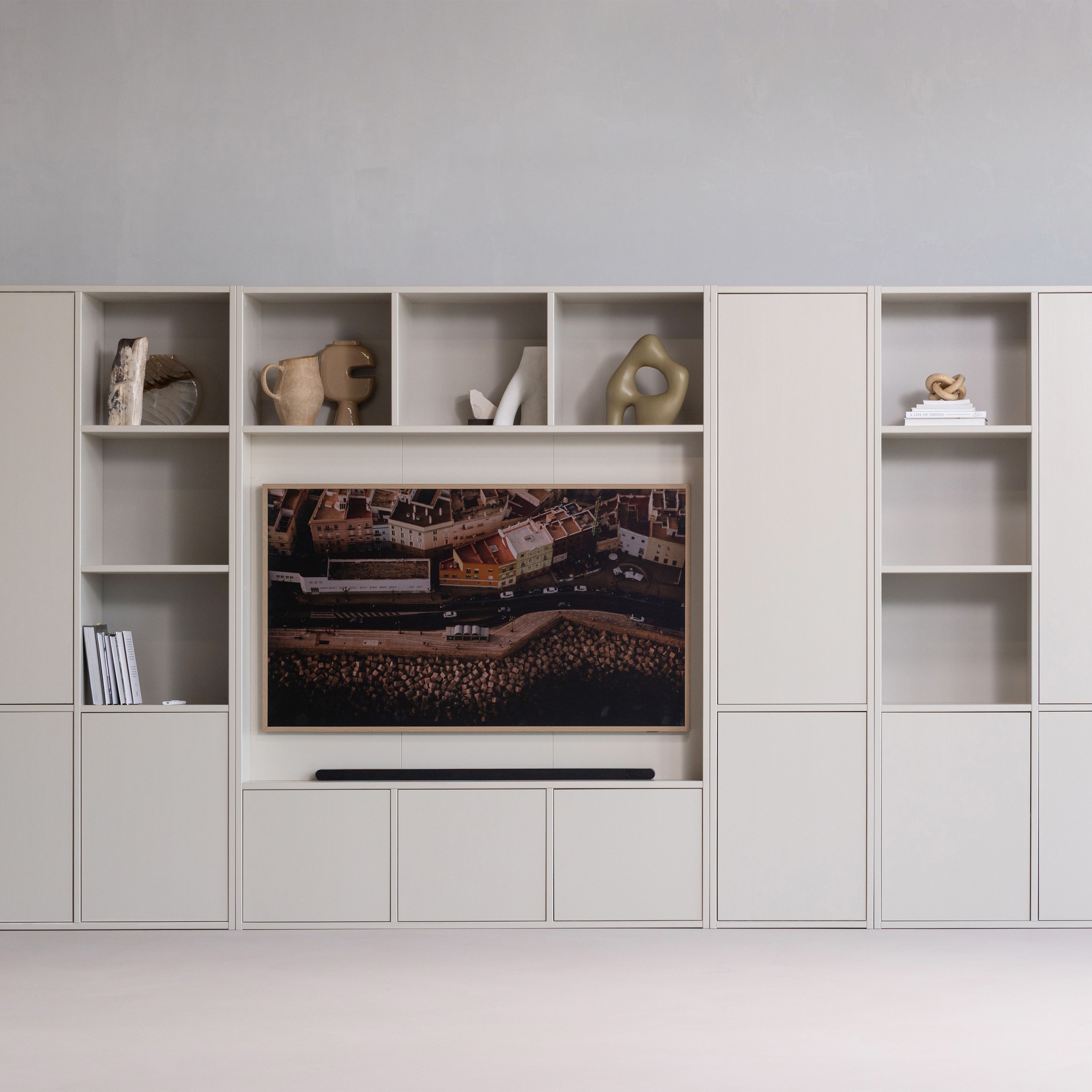 WOOOD Mehrzweckschrank »Meggy Kiefernholz mit Druckmechanismus B 108 x D 40 x H 215 cm« Tragkraft 10 kg pro Boden, sichtbare Maserung, einfach zu montieren