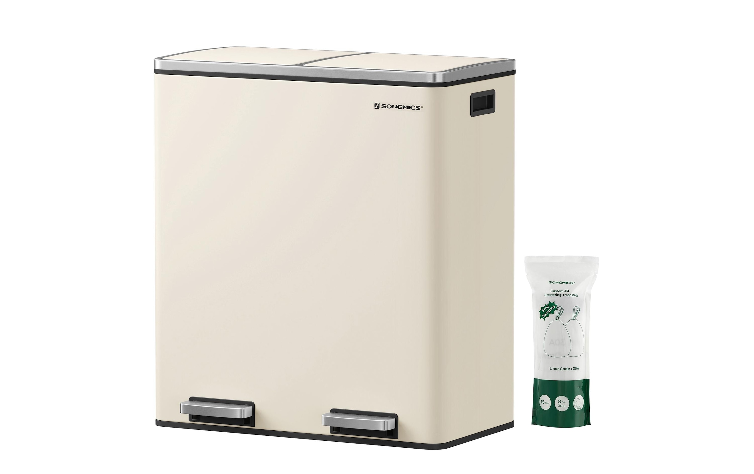 SONGMICS Poubelle »60 l« 2 Behälter