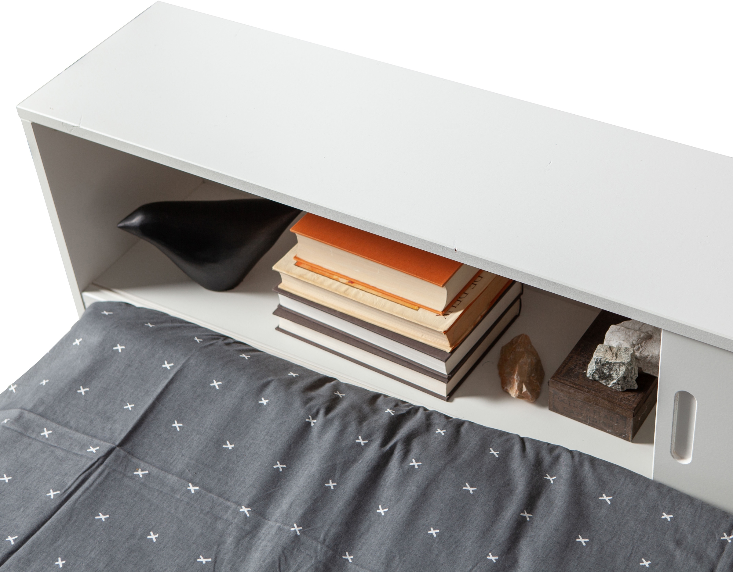WOOOD Stauraumbett »Connect FSC®-Kiefernholz mit Schiebetür und Stauraum 213x118x60 cm« Einfach zu montierbar, Matratzenmass 90x200 cm, Pfleiglicht