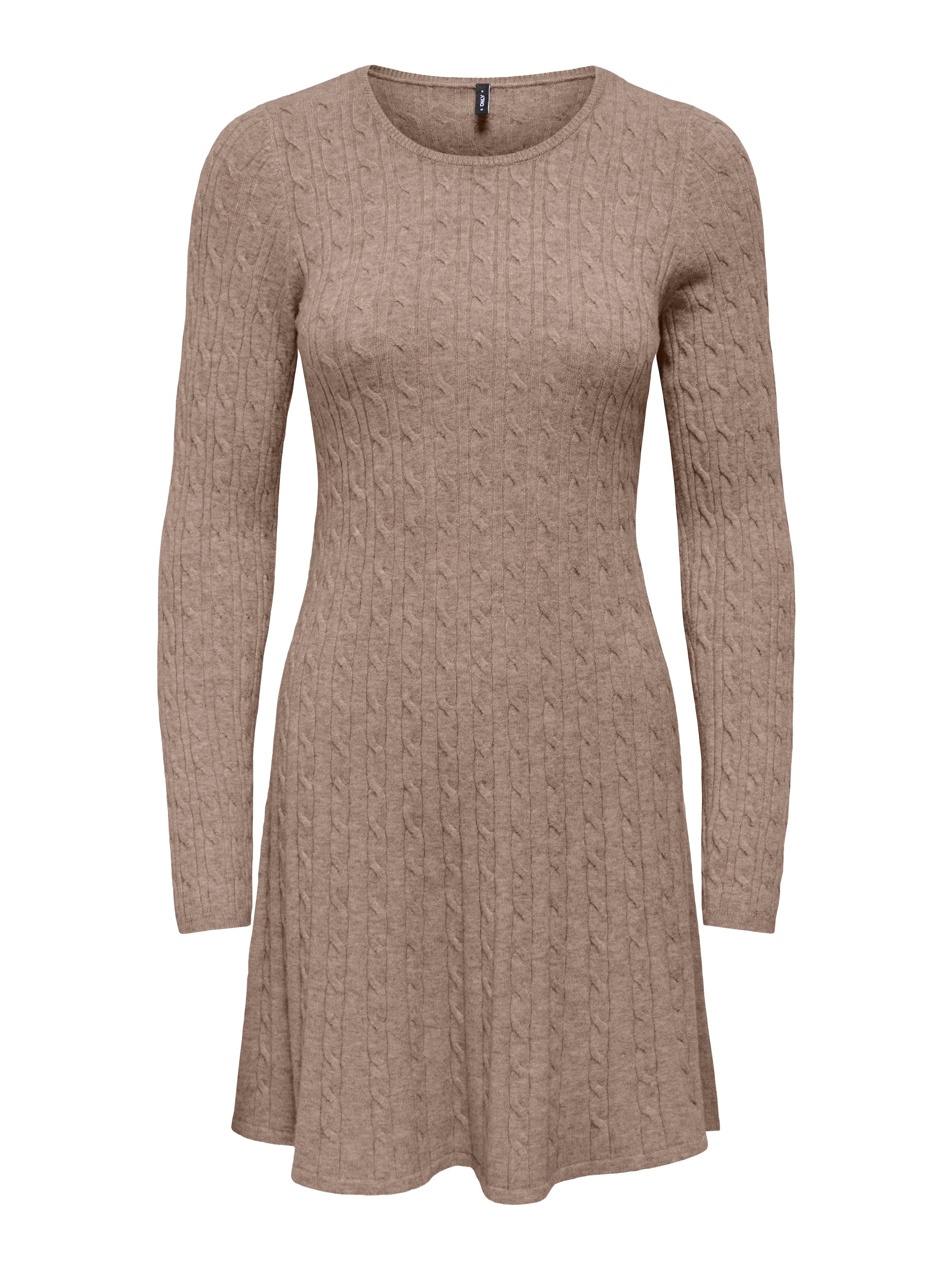 ONLY Robe en tricot »ONLIBI LS O-NECK CABLE DRESS CC KNT« mélange viscose, coupe régulière
