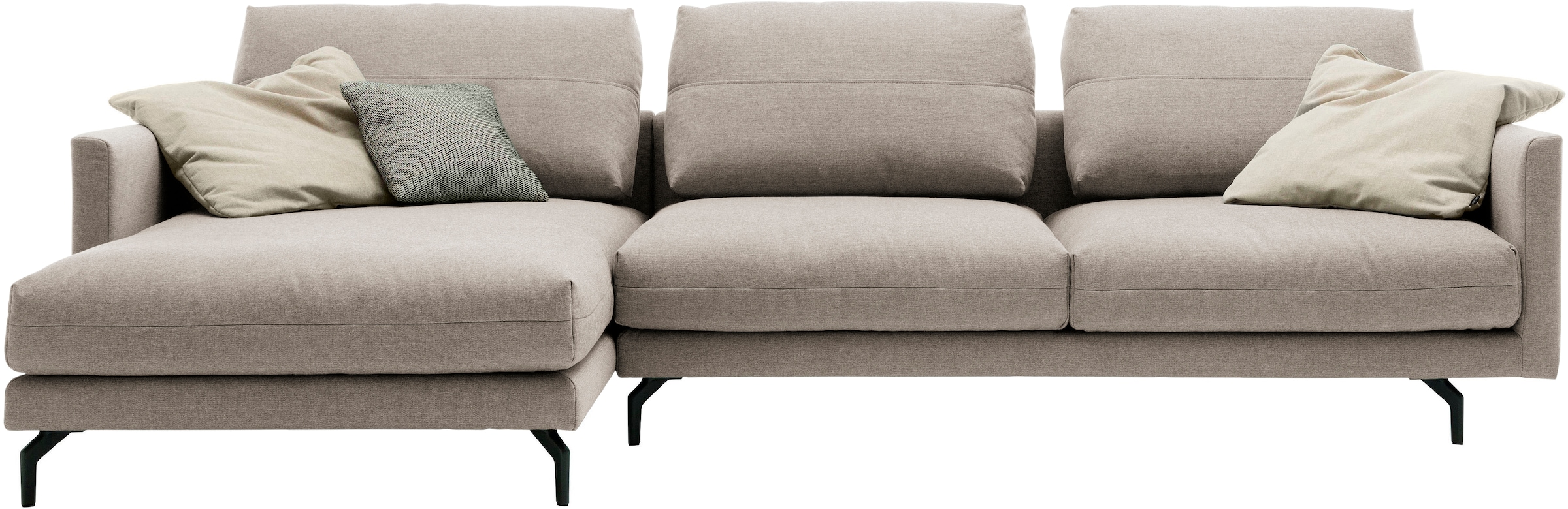 Creation BY ROLF BENZ Canapé d'angle »CR.414, Designecksofa, Polsterecke, Breite 300cm, L-Form« au choix en cuir de vachette fin ou en chenille de haute qualité