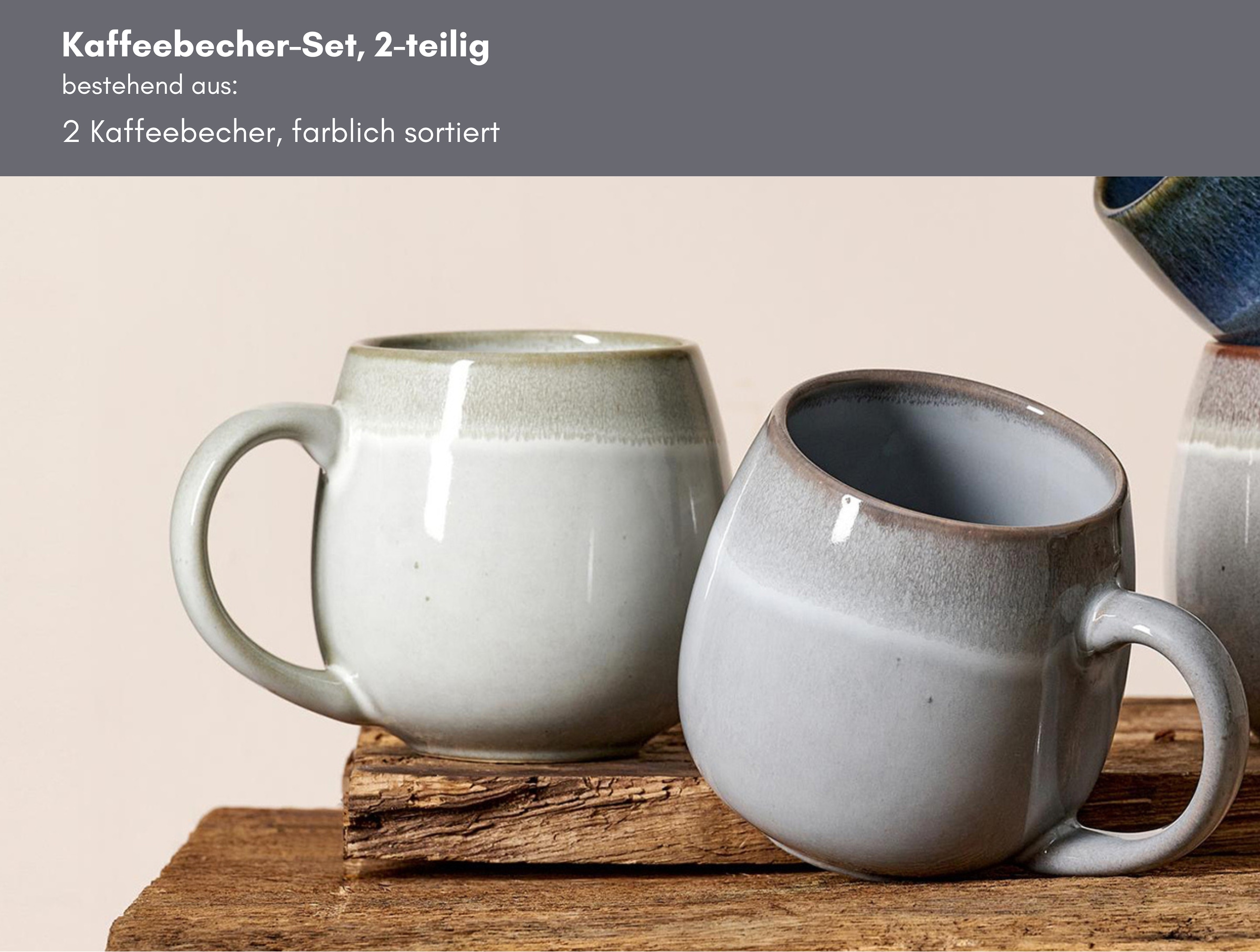 Ritzenhoff & Breker Becher »Hygge« 2-teilig, Reaktivglasur, jedes Stück ein Unikat, 475 ml