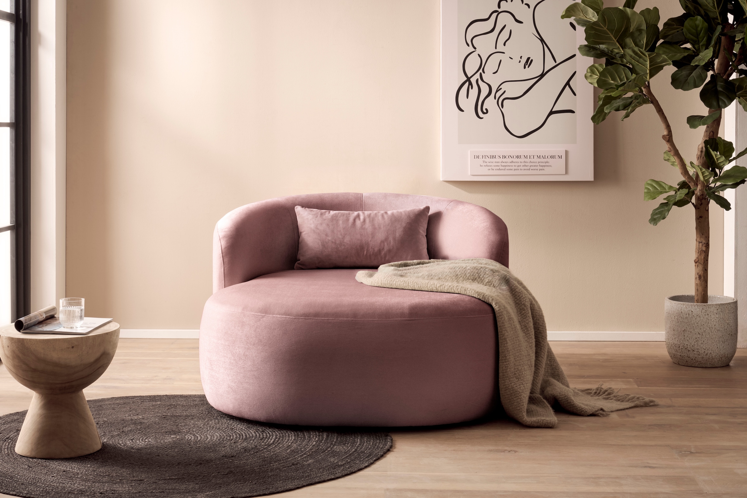 LeGer Home by Lena Gercke XXL-Sessel »Yllara, moderner Lesesessel, Loveseat mit grosszügiger Sitzfläche« mit geschwungener Rückenlehne in Samt oder Struktur