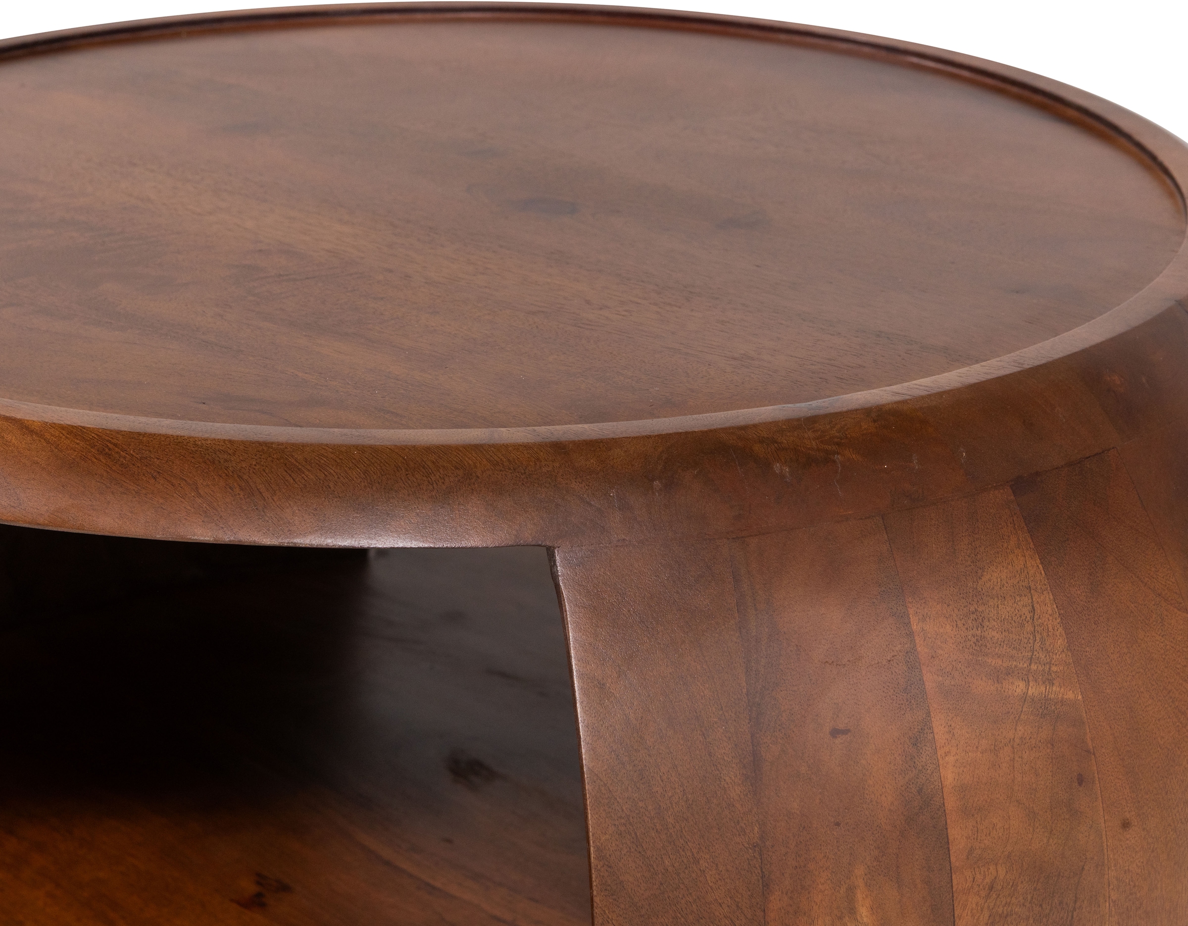 WOOOD Couchtisch »Cole mit Massivmangoholz und Aussparung B 72 x T 72 x H 36 cm« Organische Formgebung, Tragkraft 11,3 kg, für den Innenbereich