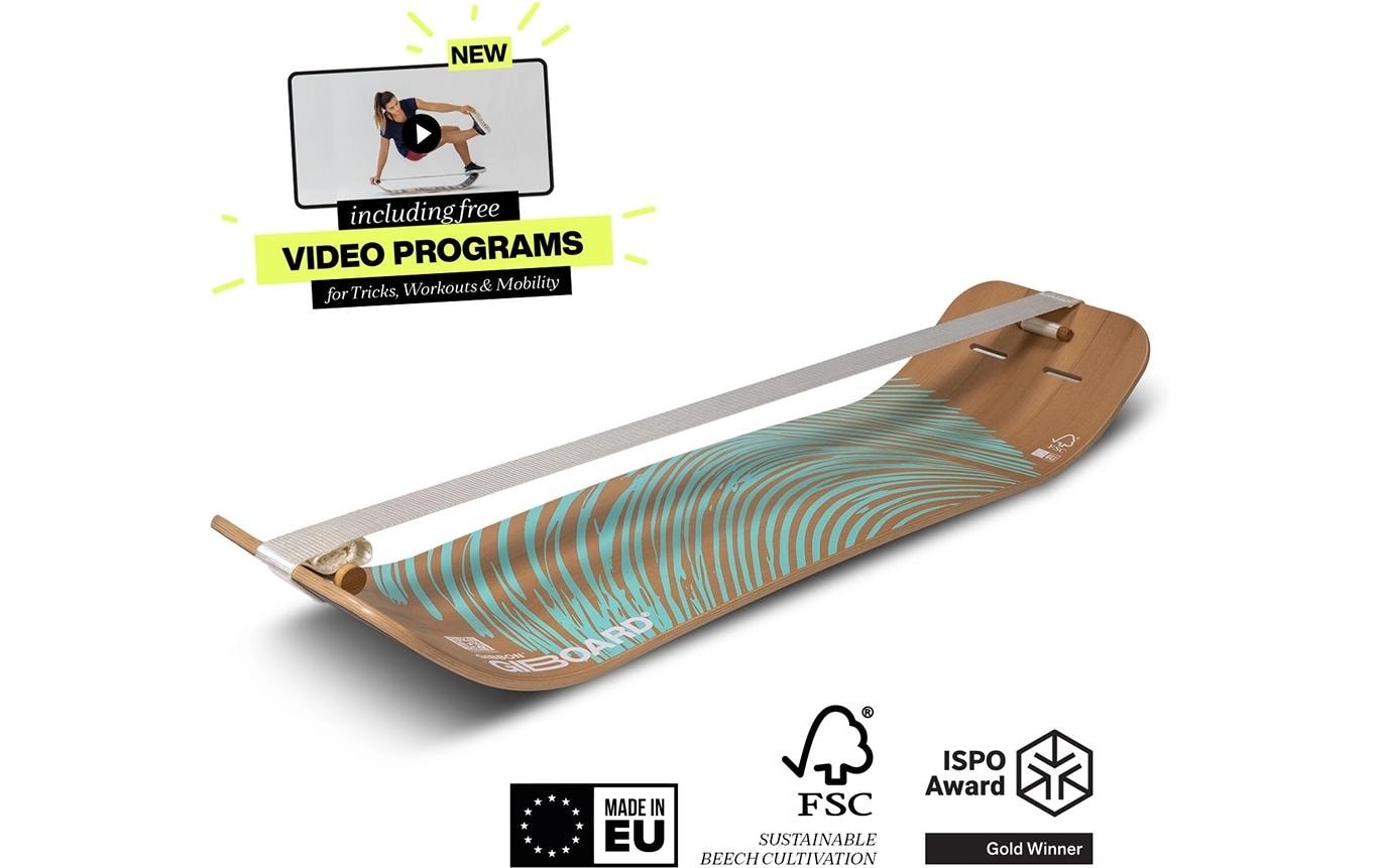 Gibbon Planche d'équilibre »Slackboard Set Zen Blue Set 106 cm Buche«