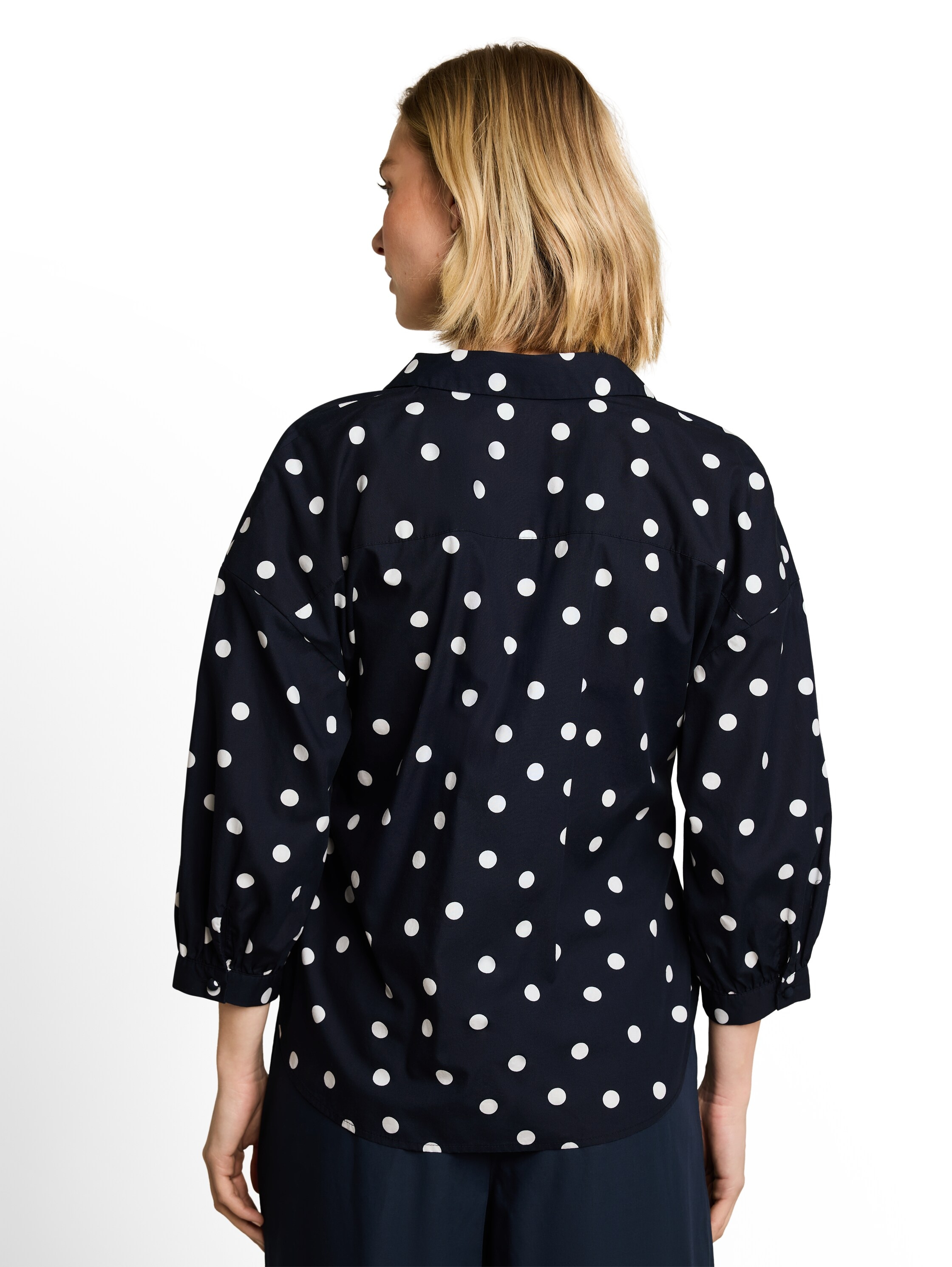 TOM TAILOR Blouse à enfiler blouse d'été avec col en V et cordon à nouer