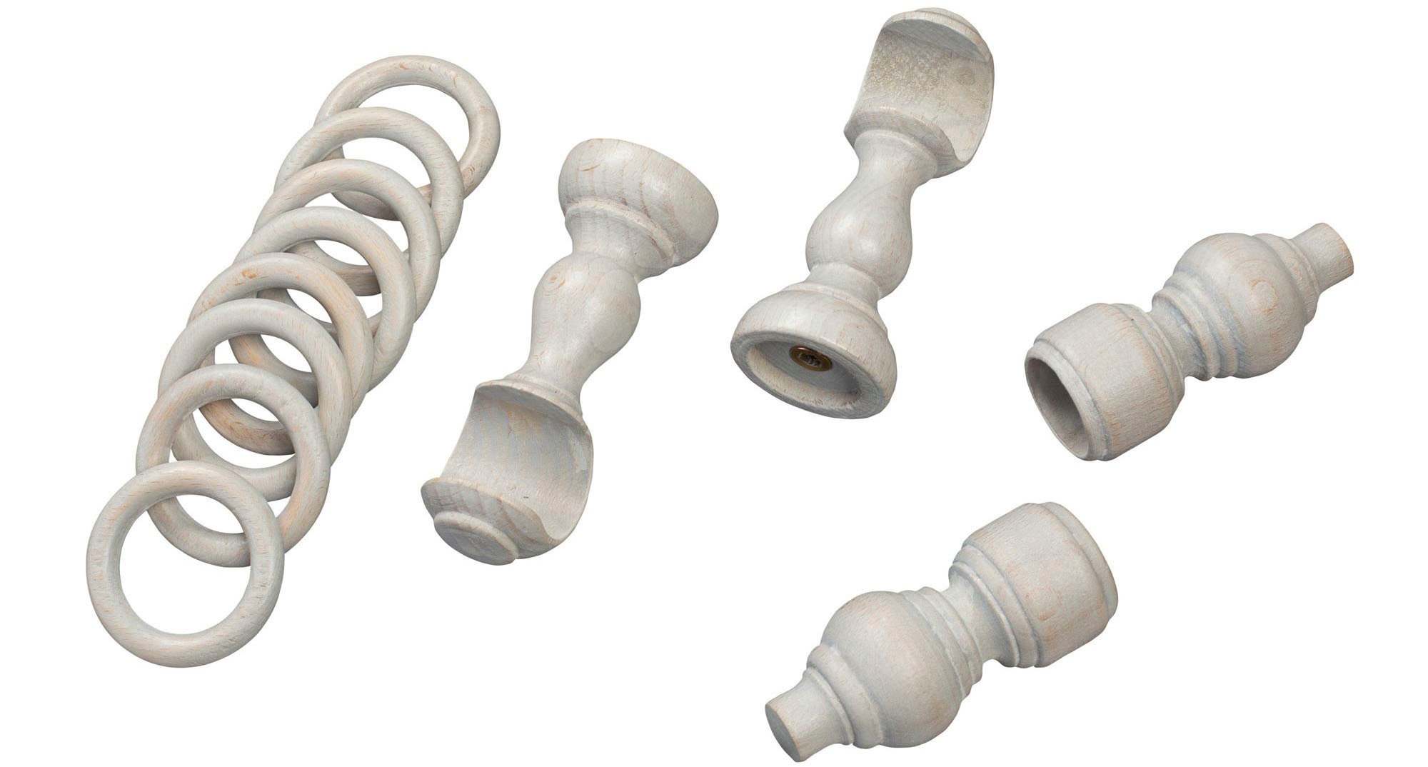 SN DECO GROUP Gardinenstange »Filigrano« 1 läufig-läufig Fixmass 28 mm, Holz, verschiedene Längen und Farben, Komplettset