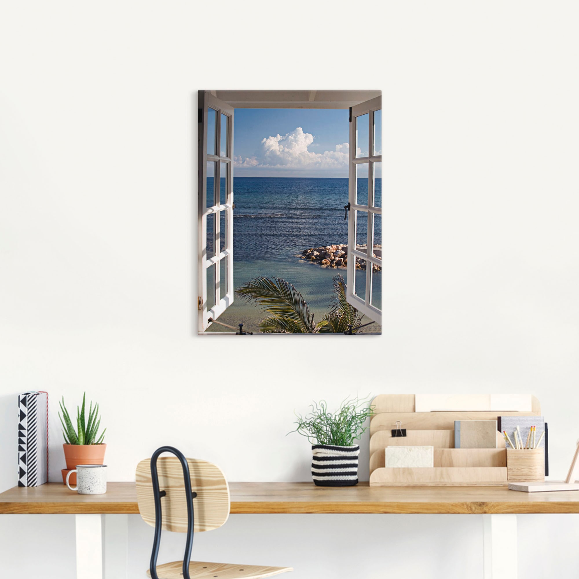 Artland Wandbild »Fenster zum Paradies« Fensterblick 1 Stk. tlg. als Alubild, Leinwandbild, Poster in verschied. Grössen